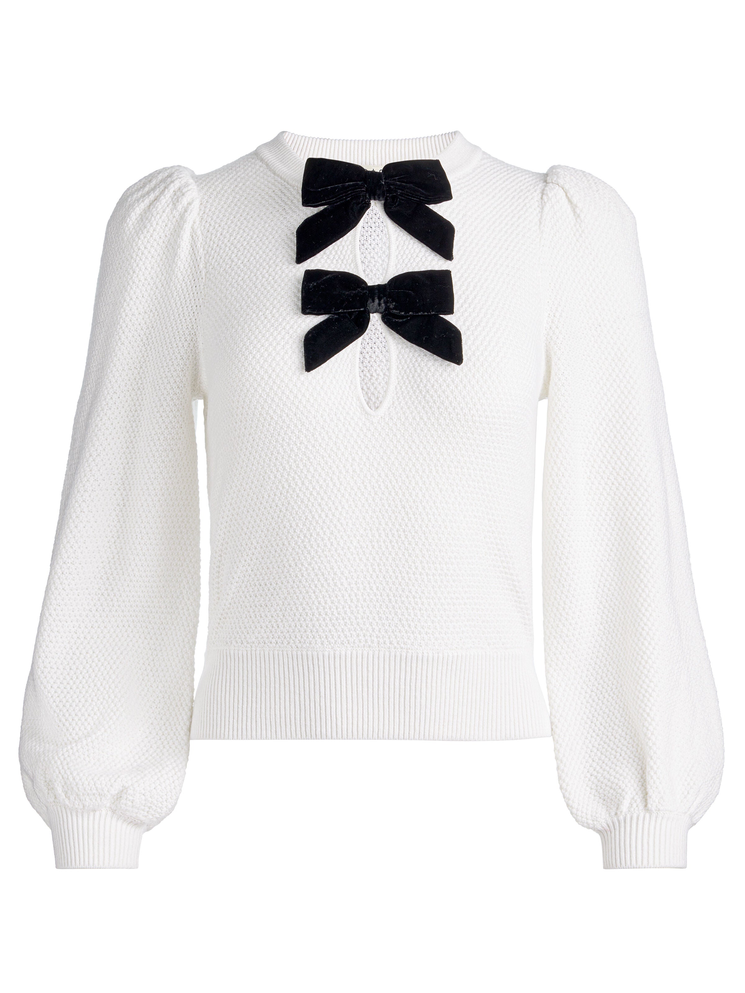 DORIS POINTELLE PULLOVER-SOFT WHITE/BLACK-ALICE + OLIVIA