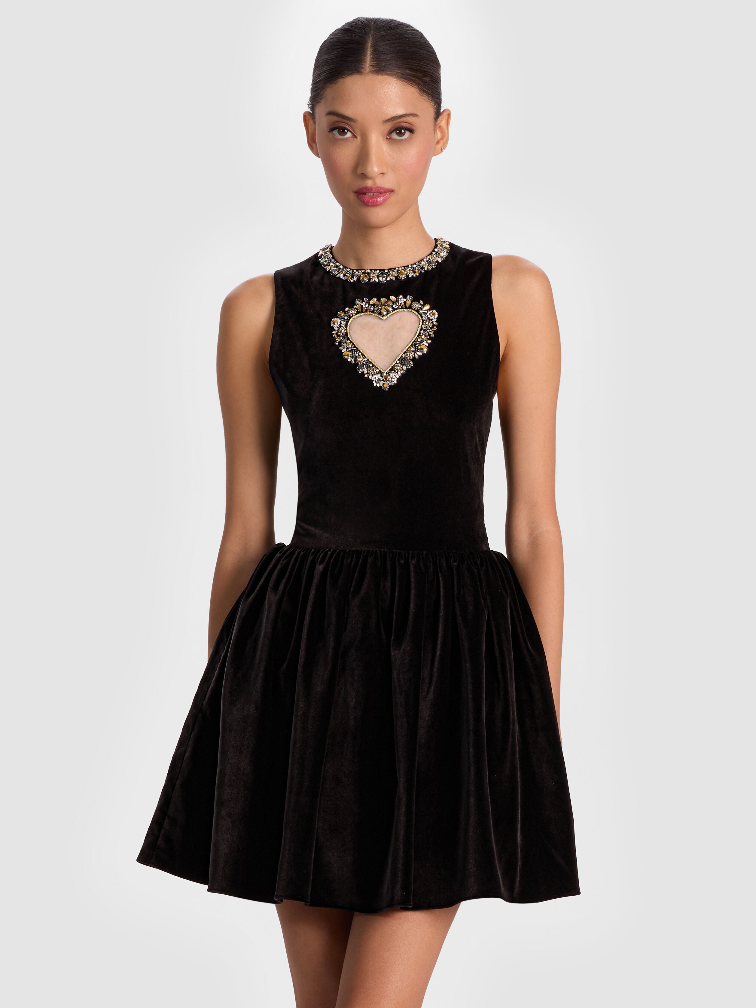 ELLA VELVET MINI DRESS-ALICE + OLIVIA