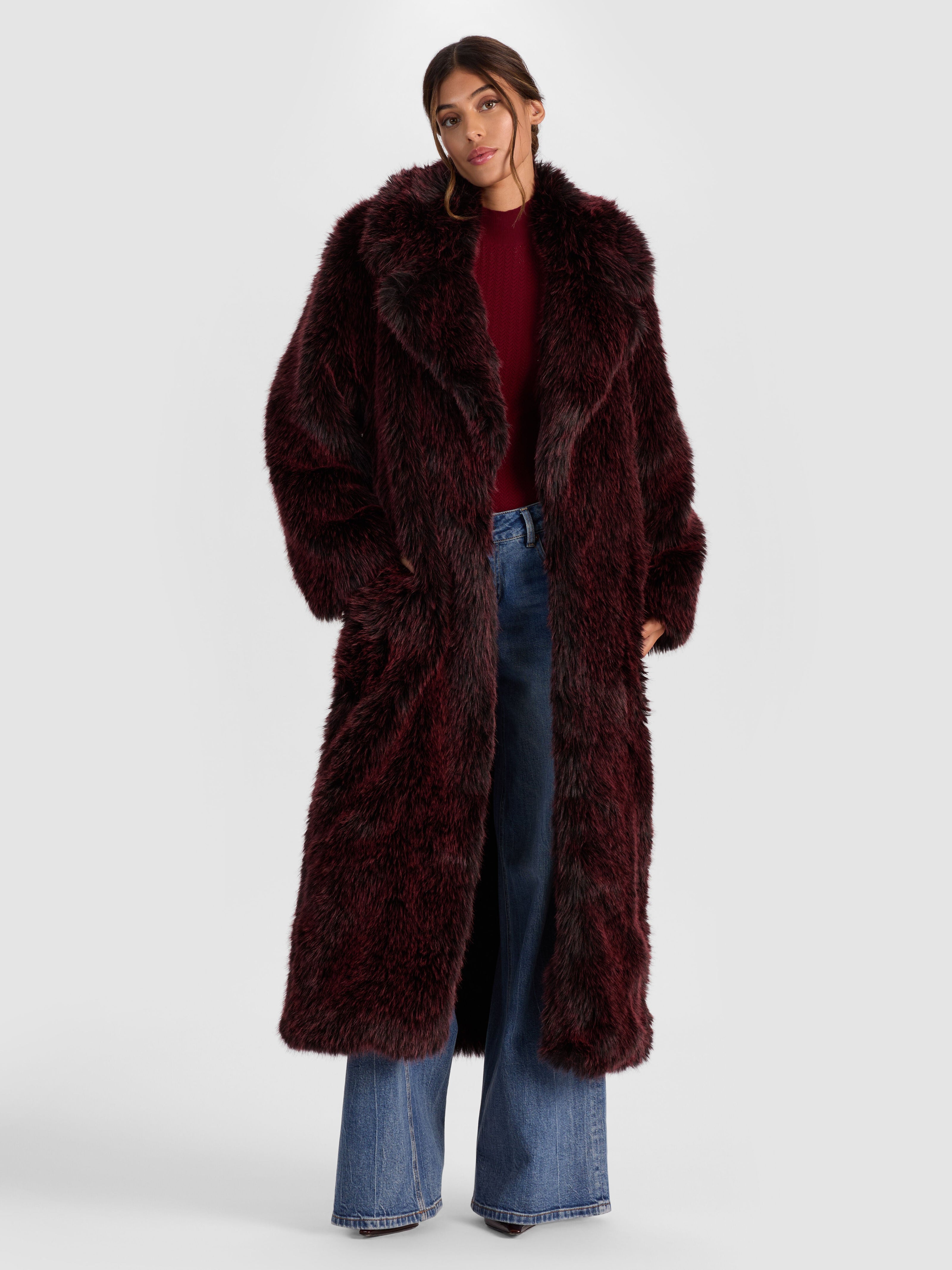 MARVIN FAUX FUR MAXI COAT-ALICE + OLIVIA