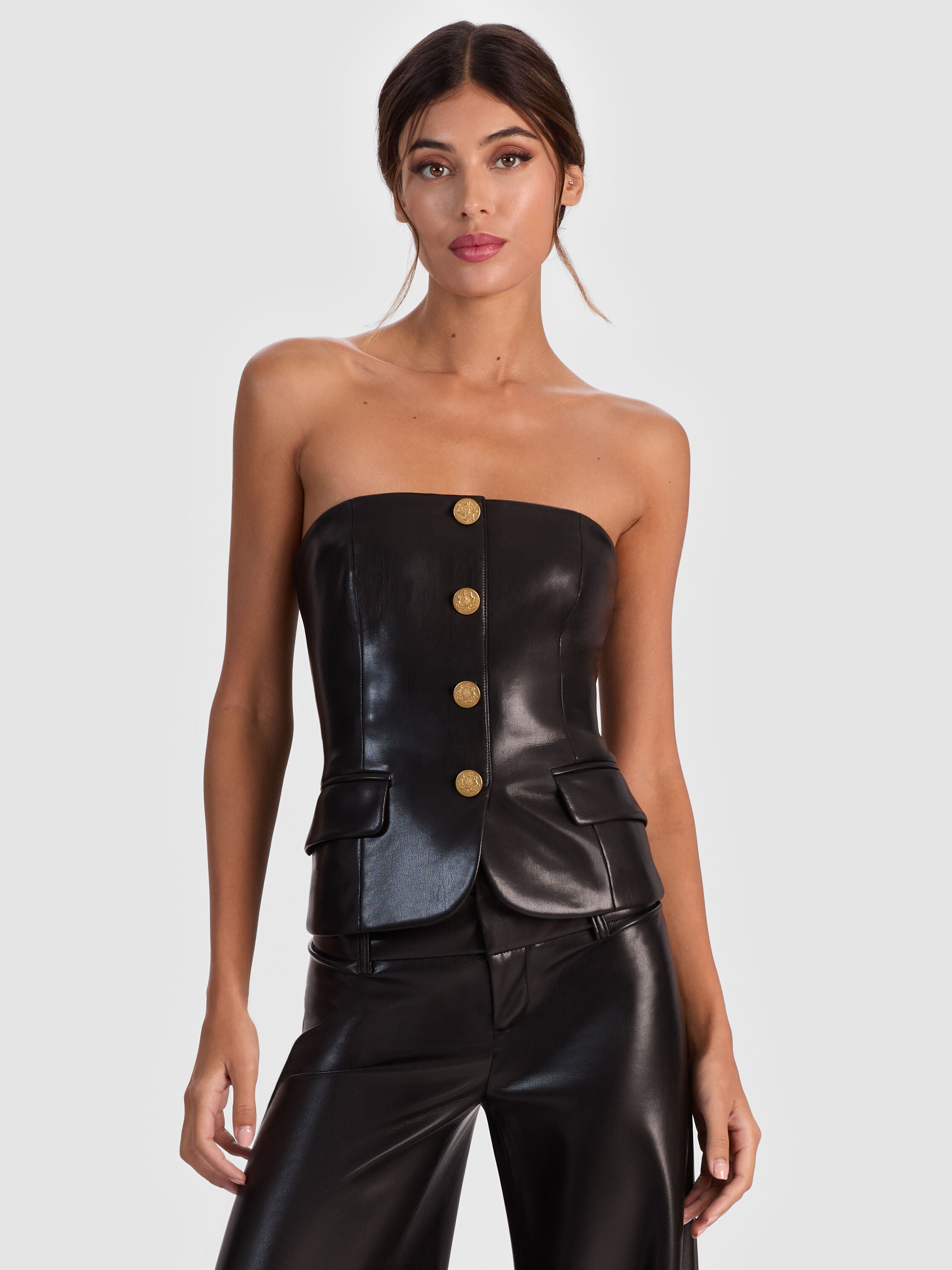 MADISON VEGAN BUSTIER TOP-ALICE + OLIVIA