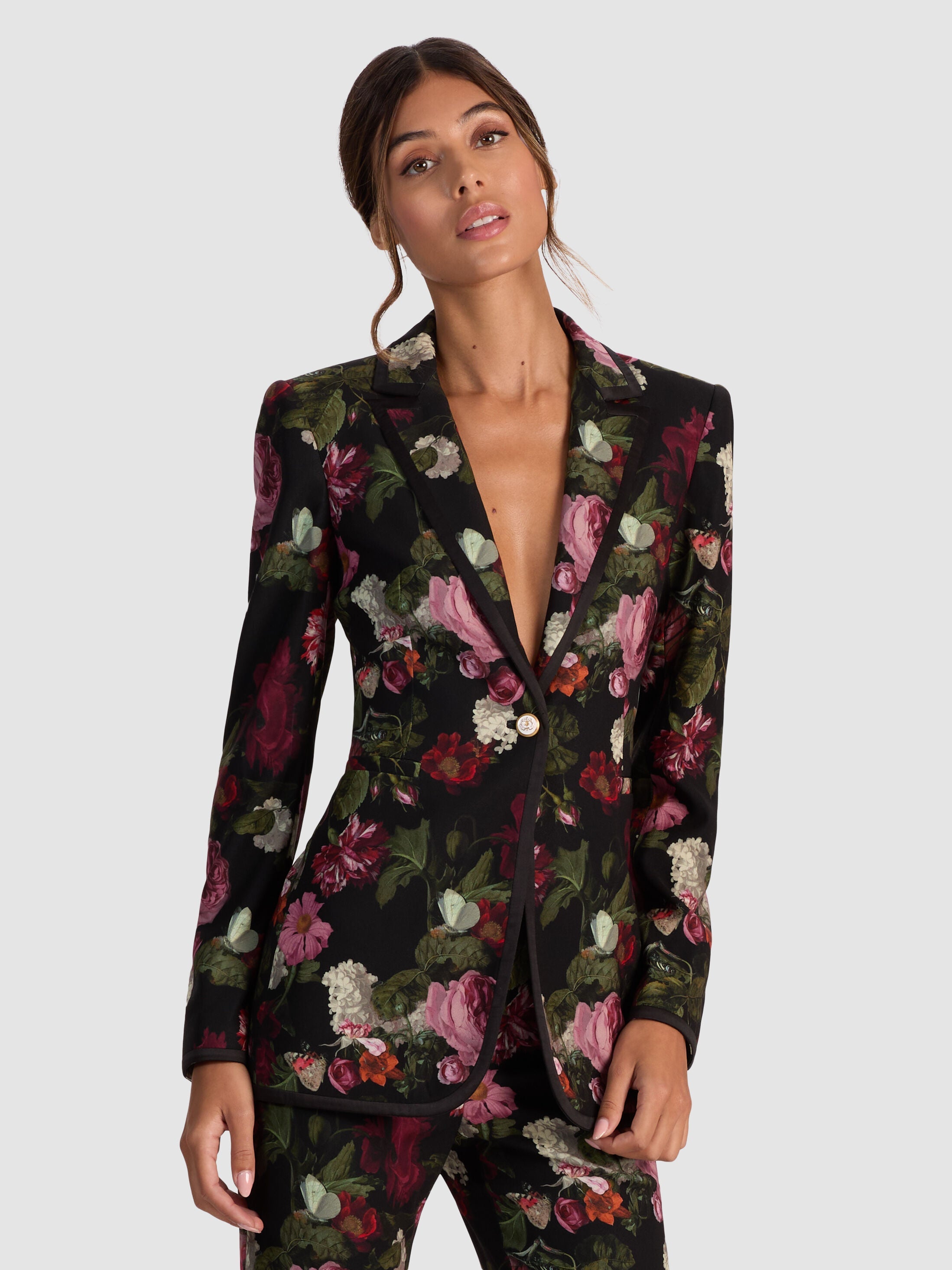BREANN PRINTED LINEN BLAZER-ALICE + OLIVIA