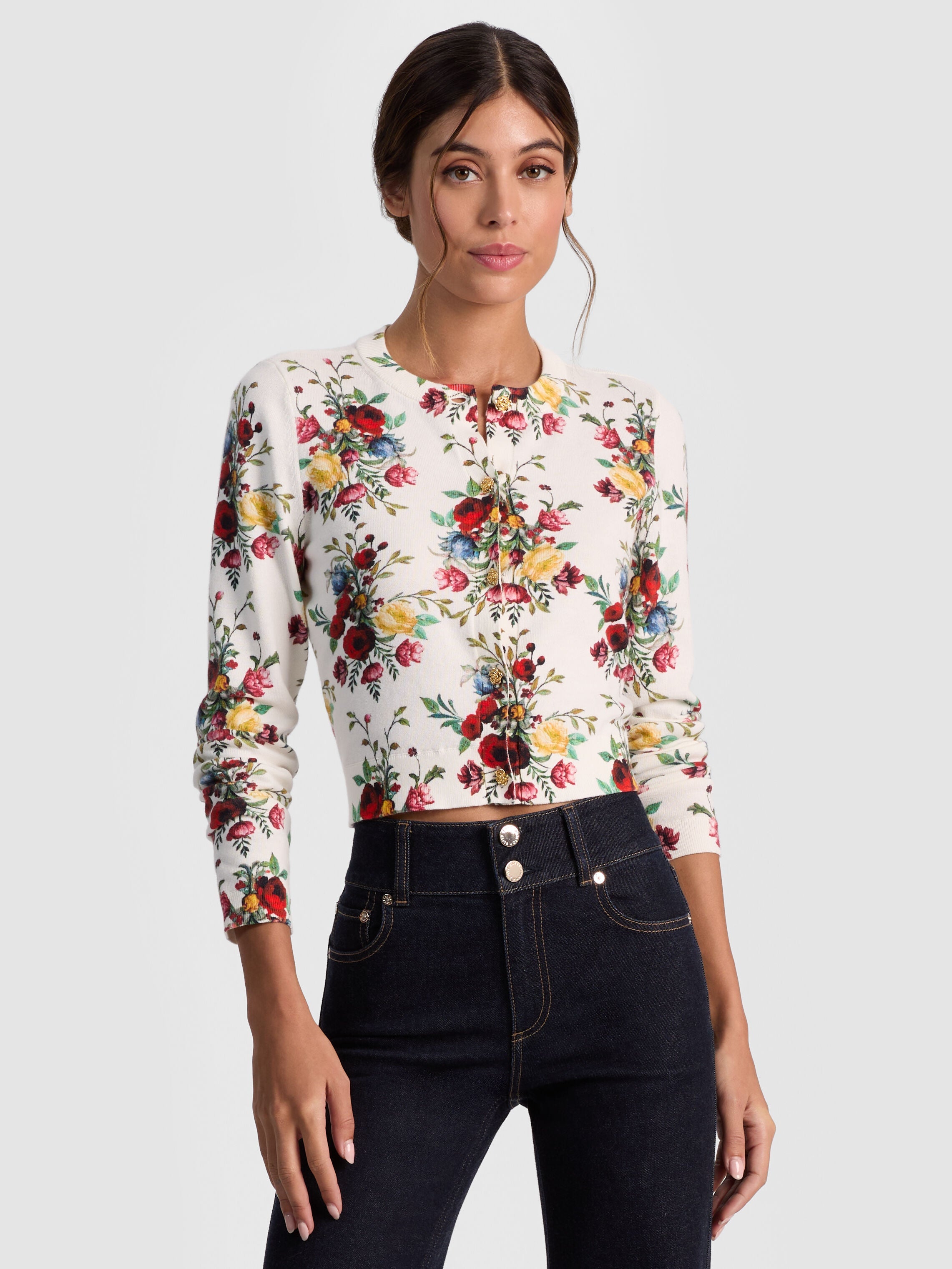 CARSON PRINTED CARDIGAN-GILDED ROSE-ALICE + OLIVIA