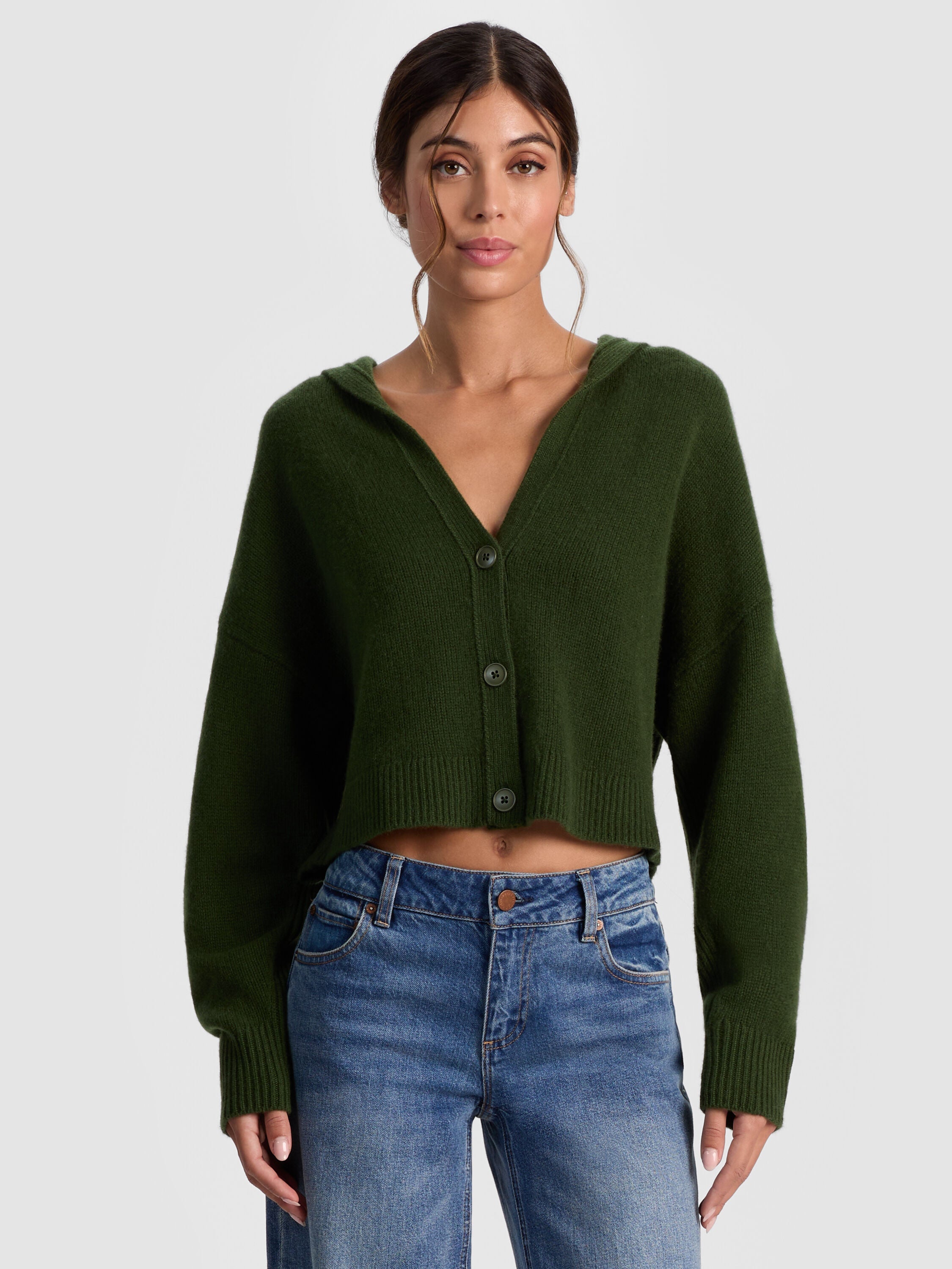 COREY HOODED CASHMERE CARDIGAN-ALICE + OLIVIA