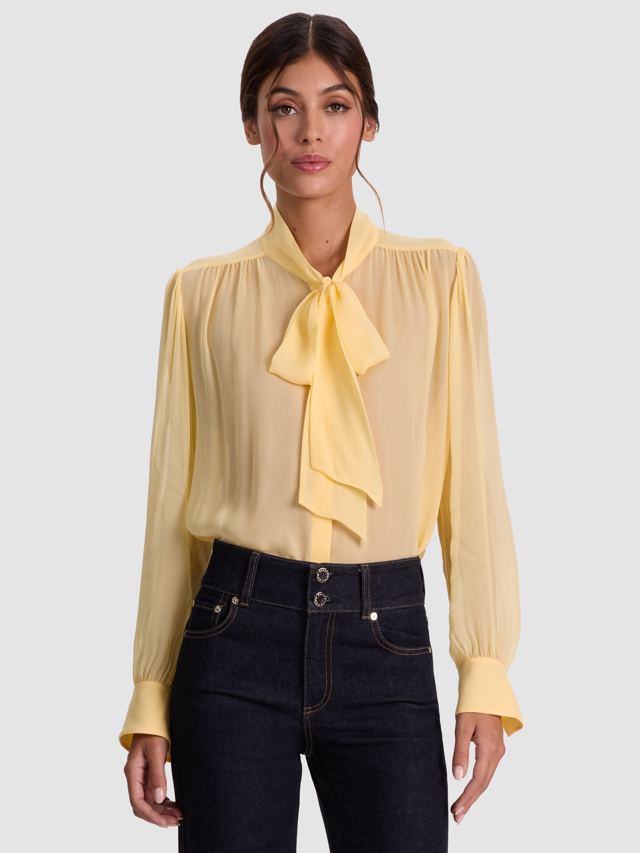 THAYER TIE NK SLOUCHY BLOUSE-ALICE + OLIVIA