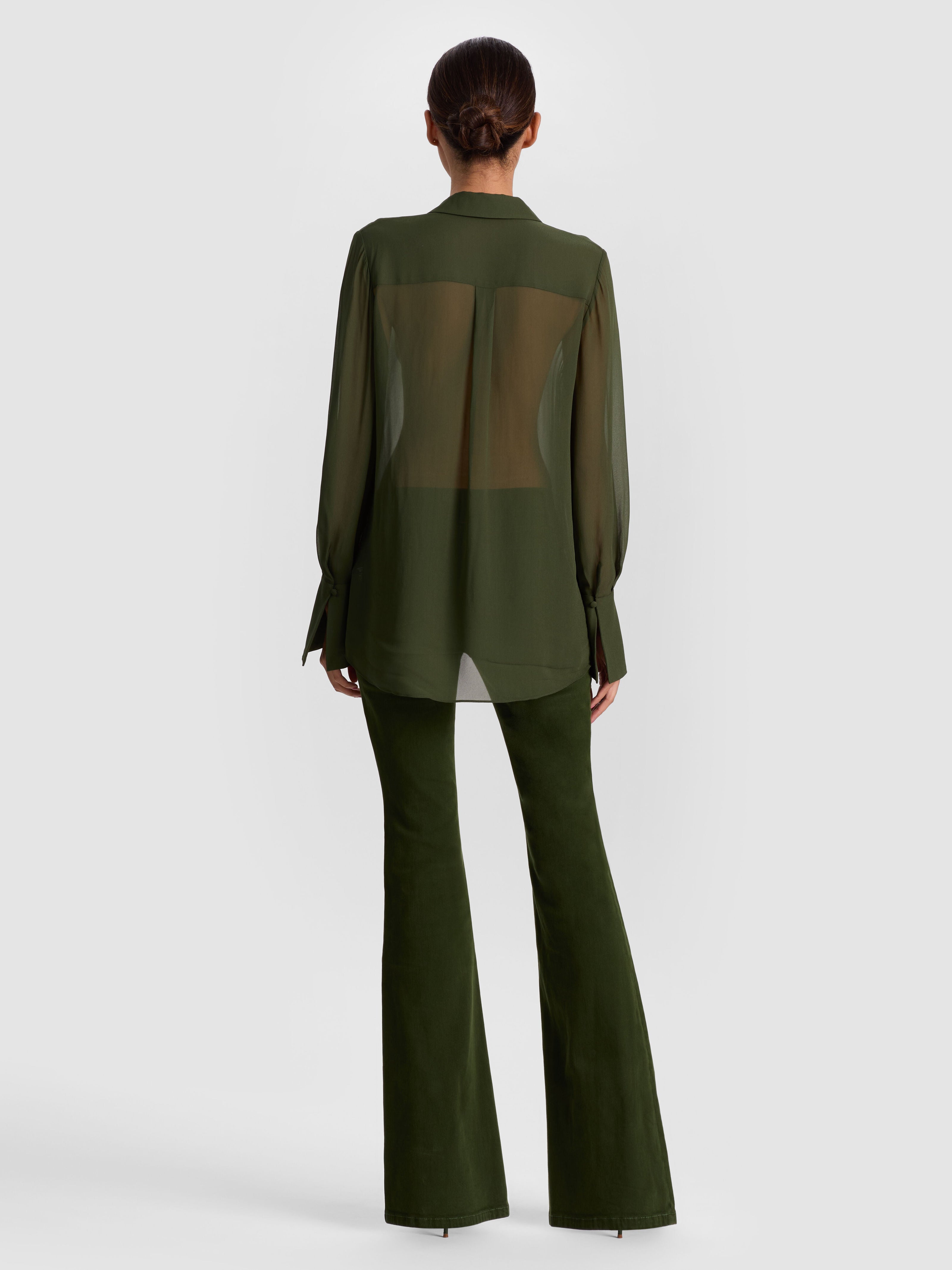 TURNER BUTTON DOWN-DARK OLIVE-ALICE + OLIVIA