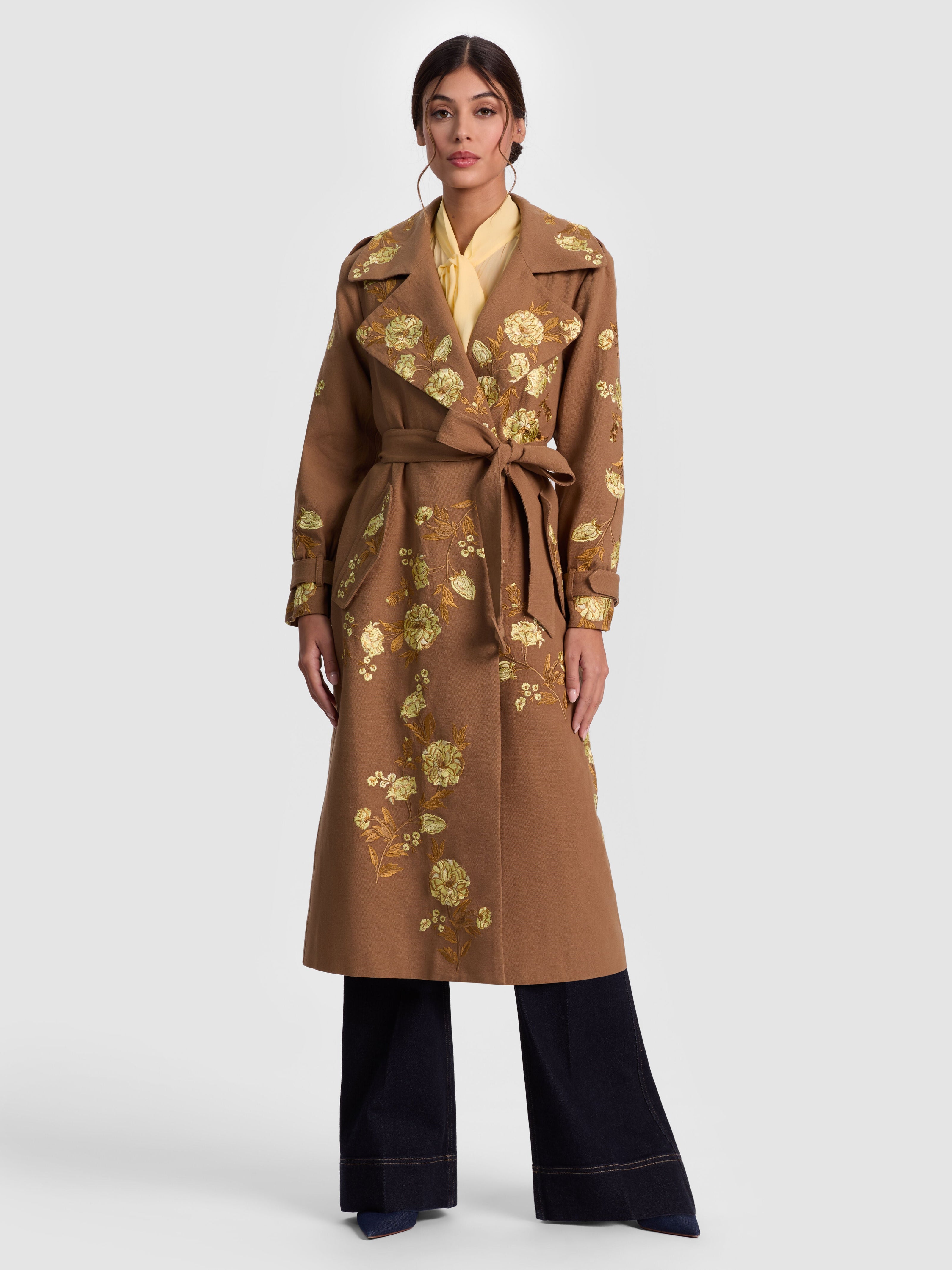 NEVADA EMBROIDERED TRENCH COAT-ALICE + OLIVIA
