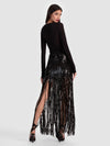 KENDRA SEQUIN FRINGE MAXI SKIRT-ALICE + OLIVIA