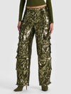 OLYMPIA SEQUIN CARGO PANT-ALICE + OLIVIA