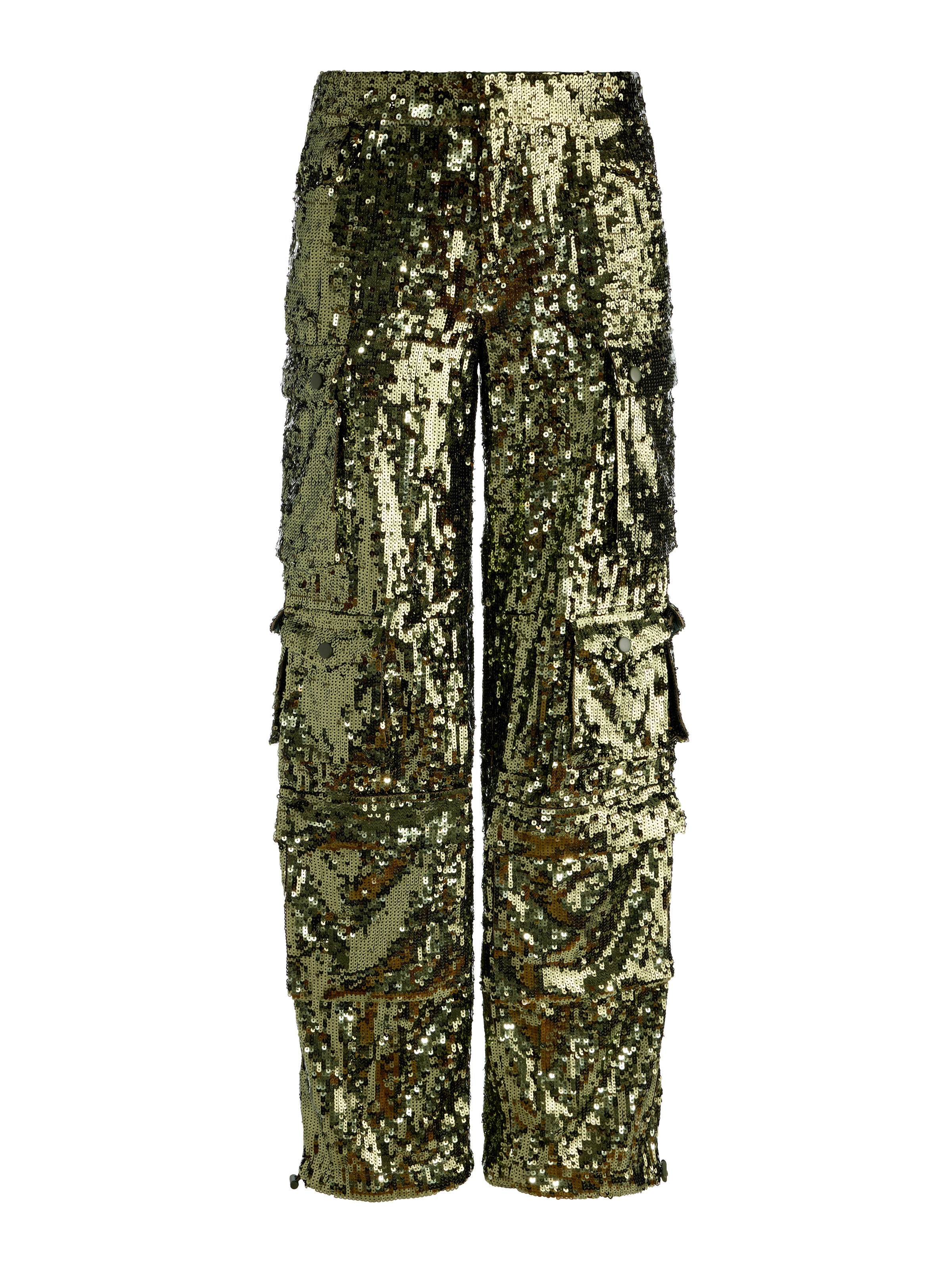 OLYMPIA SEQUIN CARGO PANT-ALICE + OLIVIA