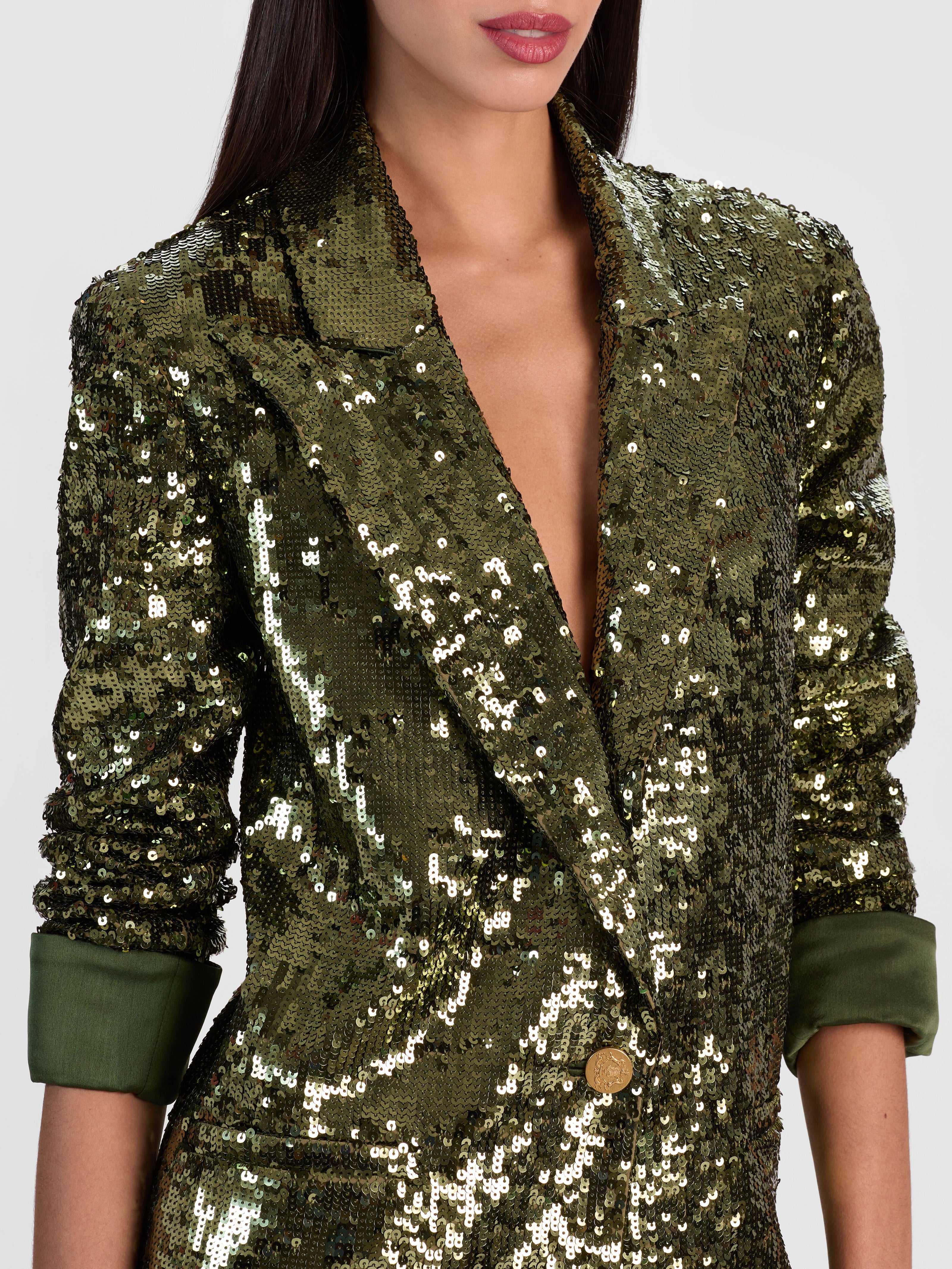 QUINCY SEQUIN BLAZER-ALICE + OLIVIA