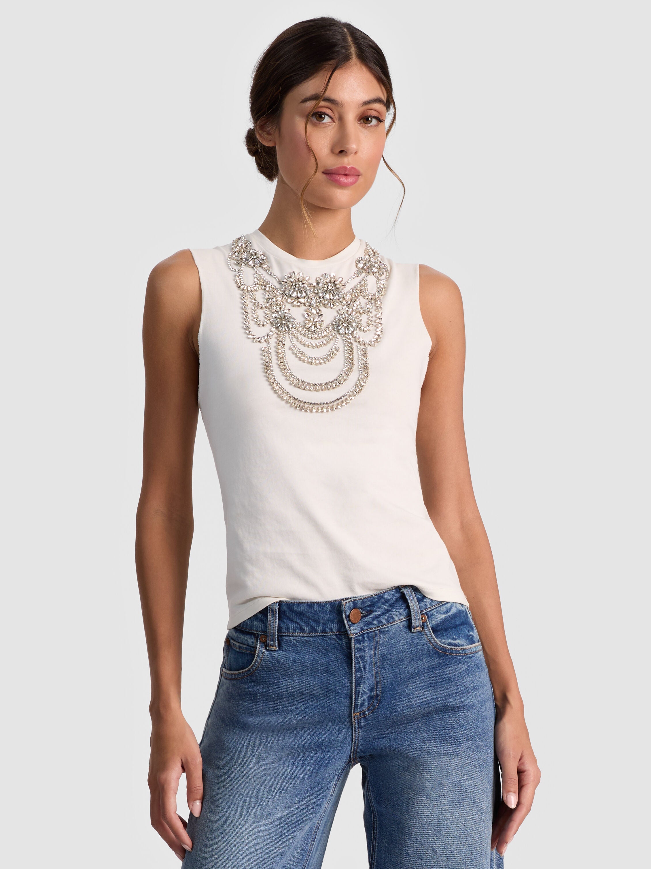 DEDE EMBELLISHED TANK-ALICE + OLIVIA