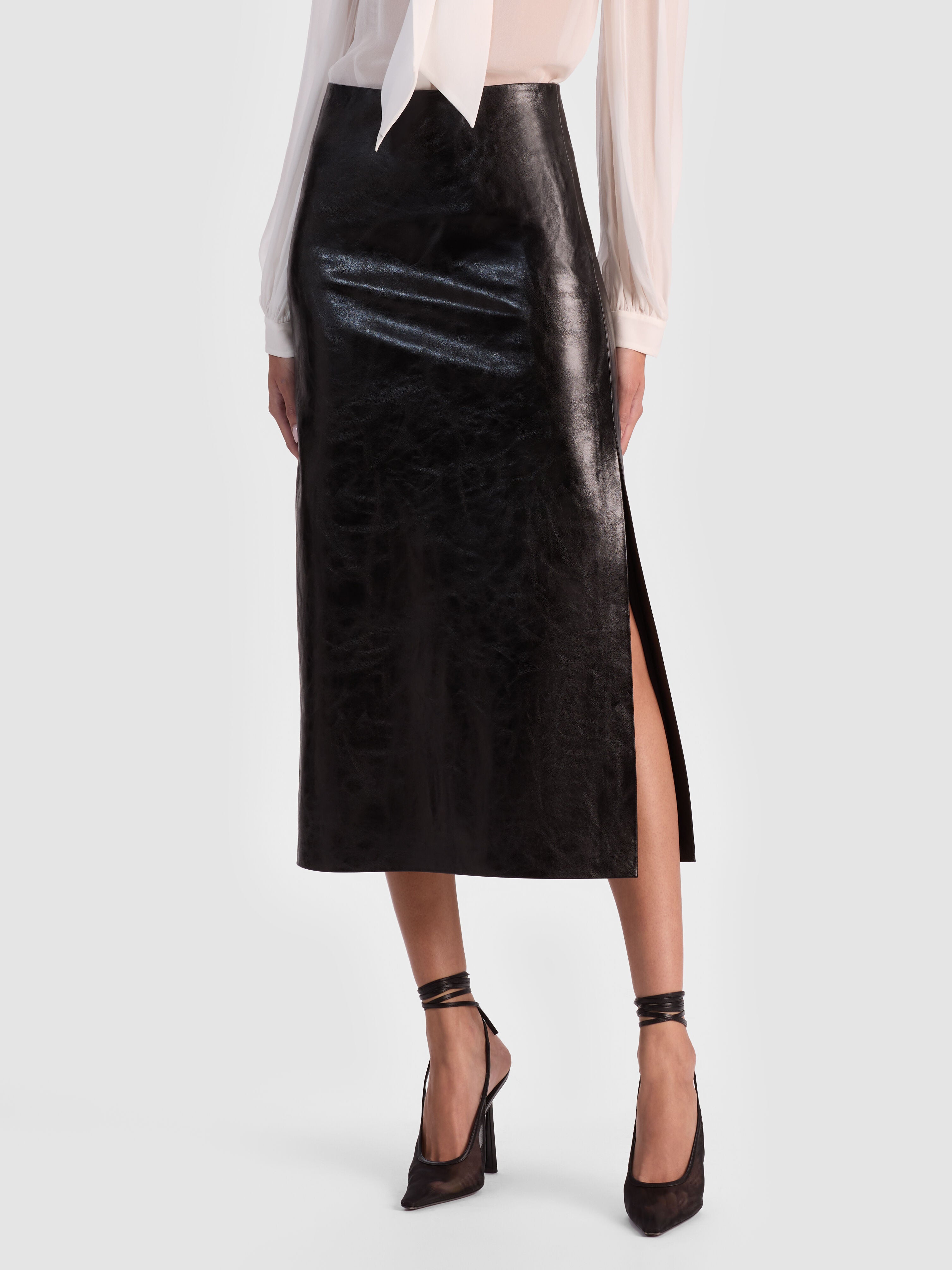 MAEVE VEGAN MIDI SKIRT