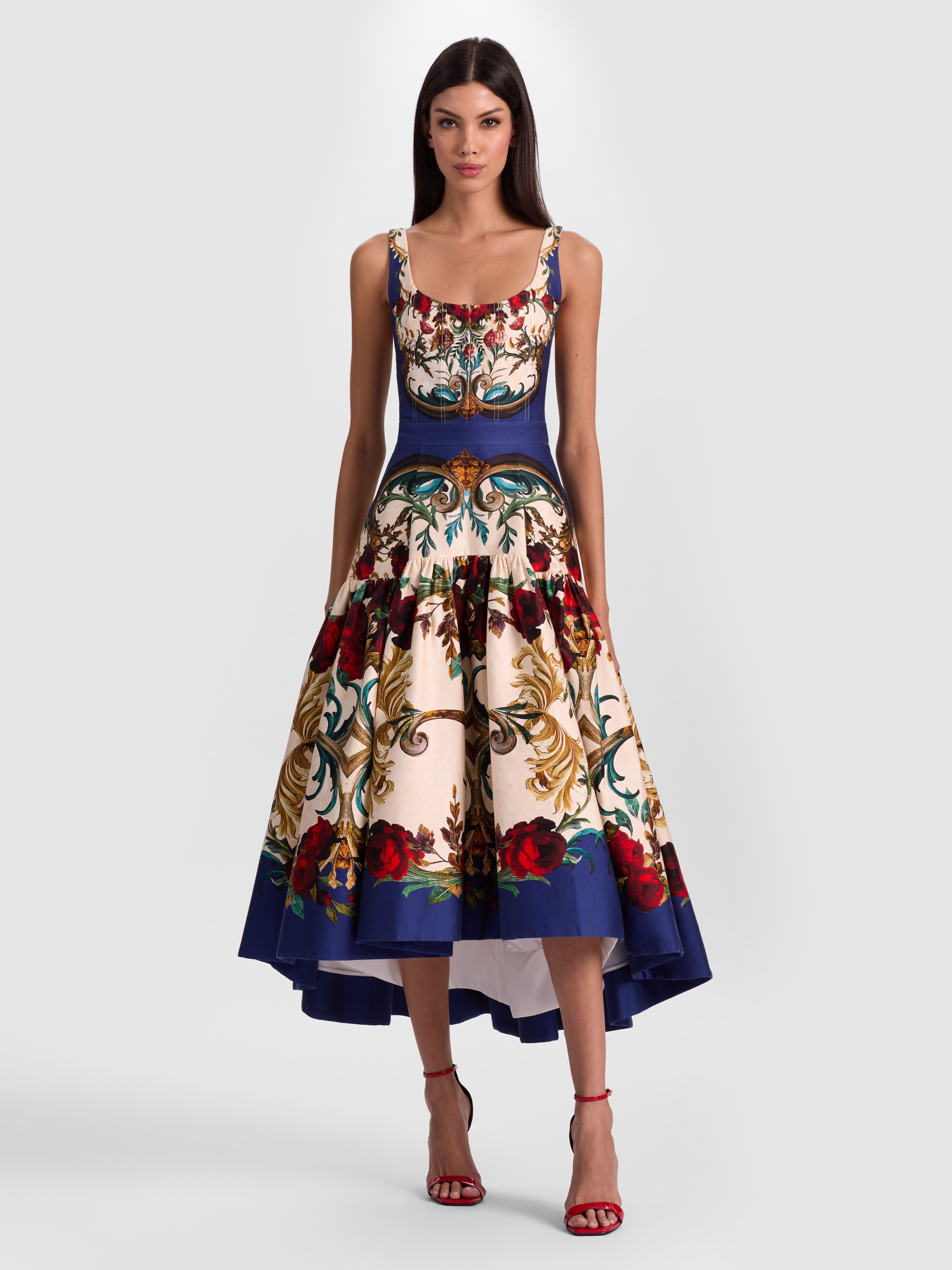 DIANA STRUCTURED MIDI DRESS-ALICE + OLIVIA