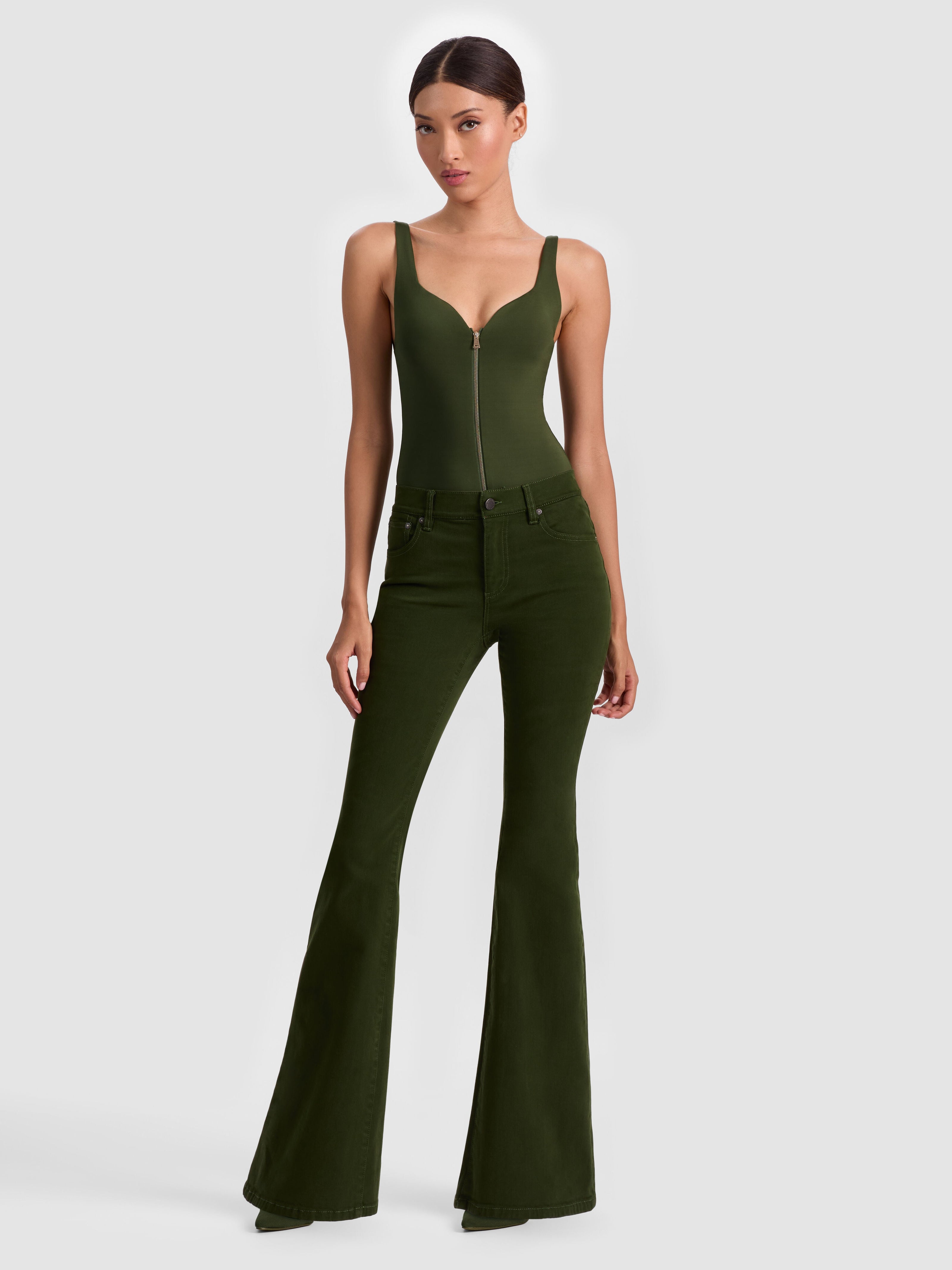 EVE ZIP FRONT BODYSUIT-ALICE + OLIVIA