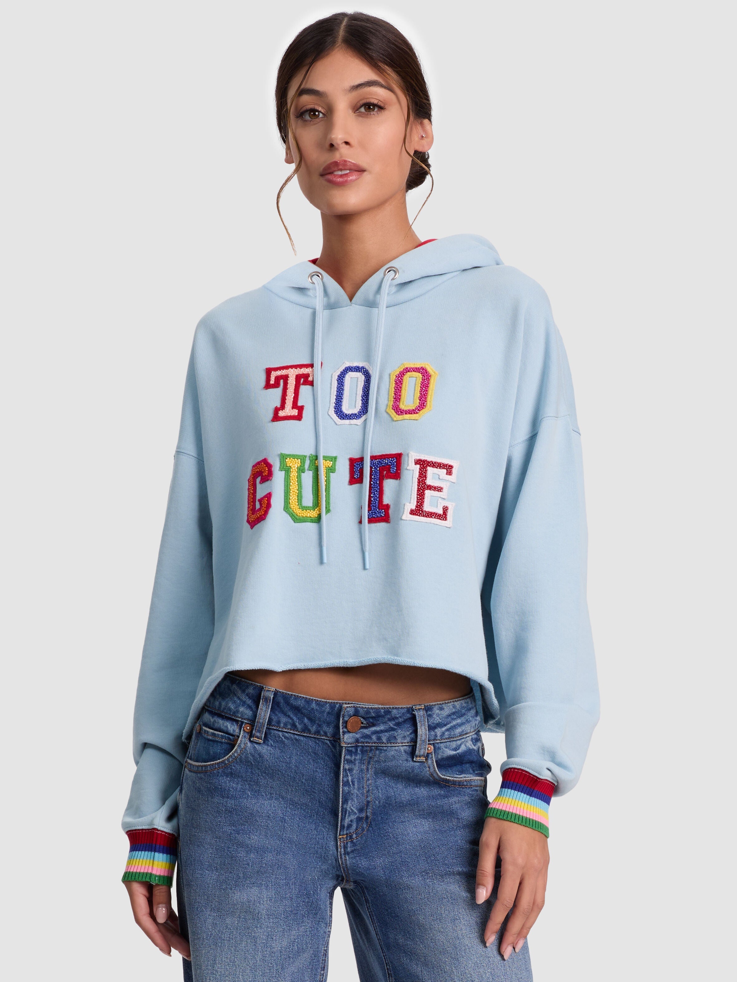 SUNNY CROPPED HOODIE-ALICE + OLIVIA