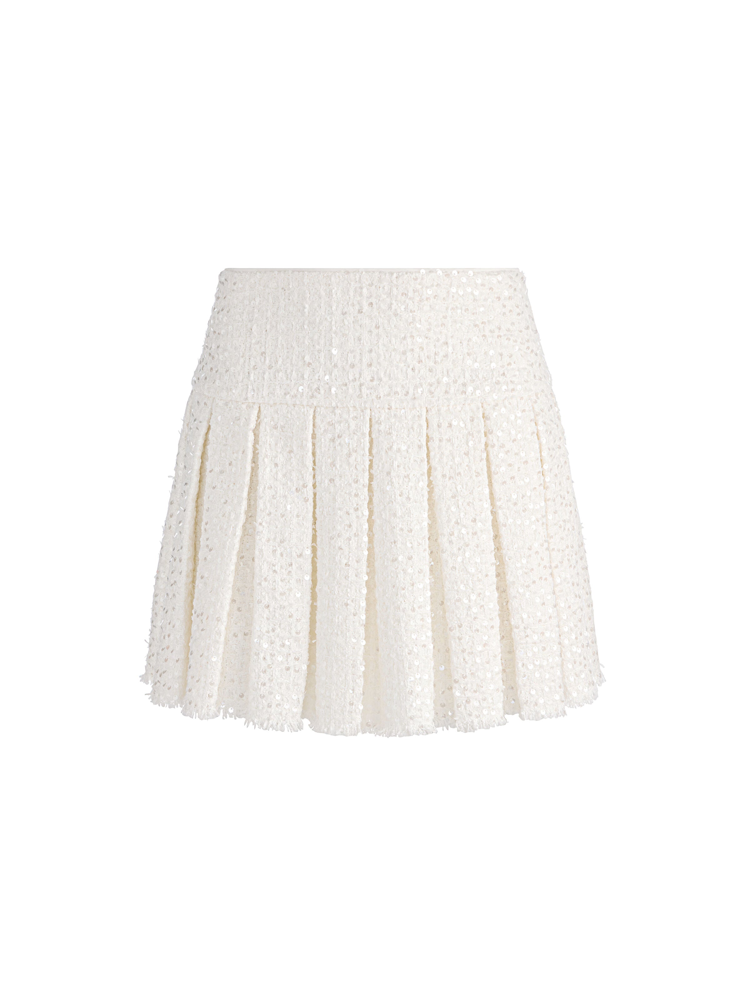 EMILIE TWEED MINI SKIRT-OFF WHITE-ALICE + OLIVIA