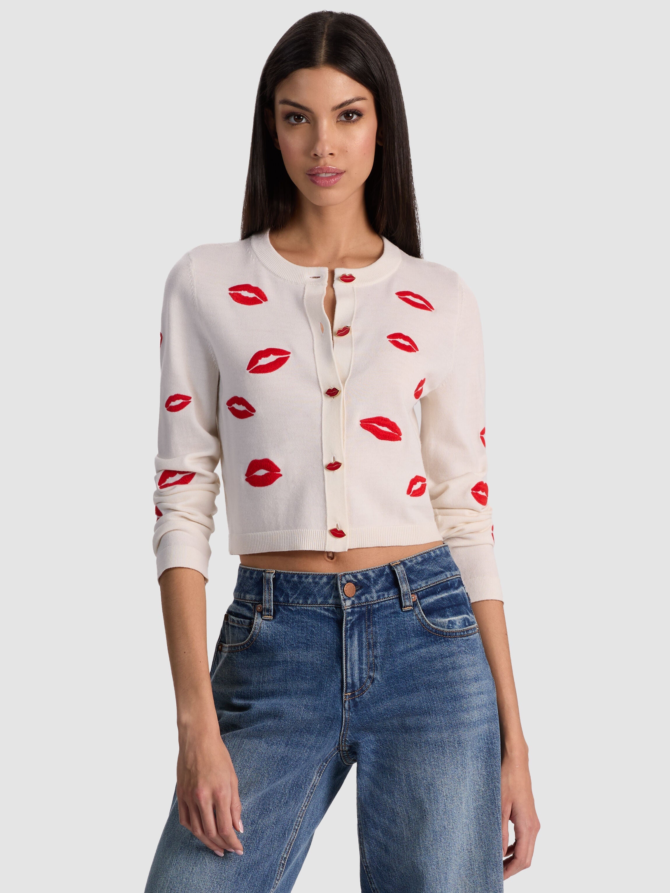 DARODA LIP CARDIGAN-ALICE + OLIVIA