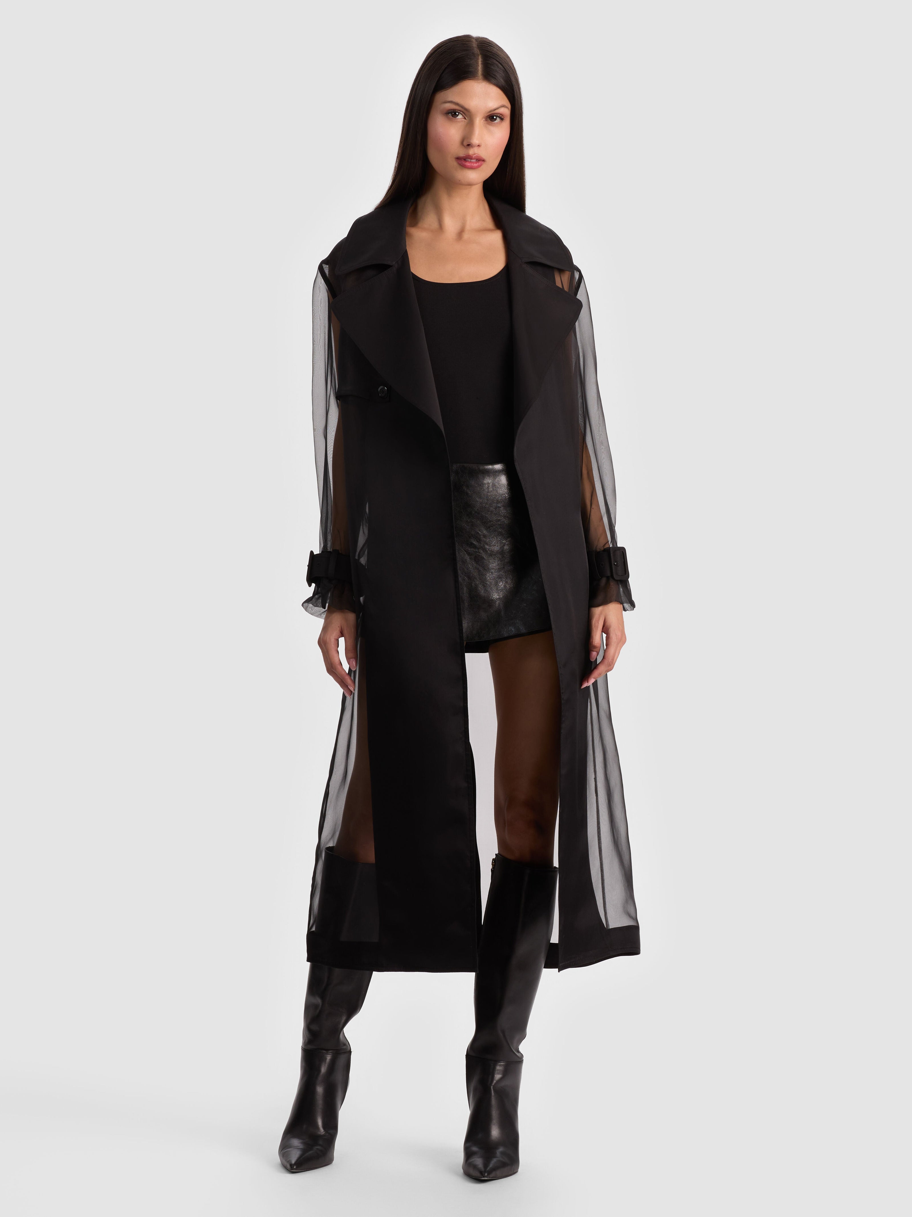 SILVIA SHEER MAXI TRENCH-ALICE + OLIVIA