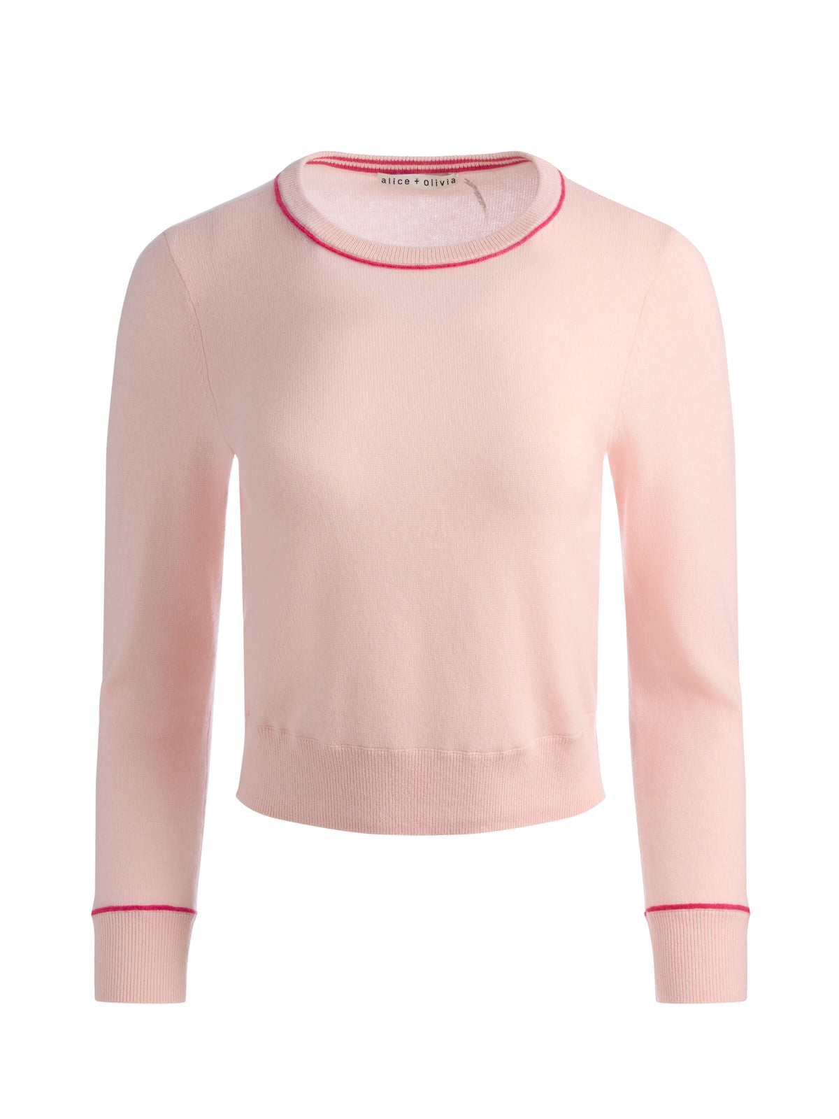 CAROLANN CASHMERE PULLOVER - ENGLISH ROSE/DEEP PINK