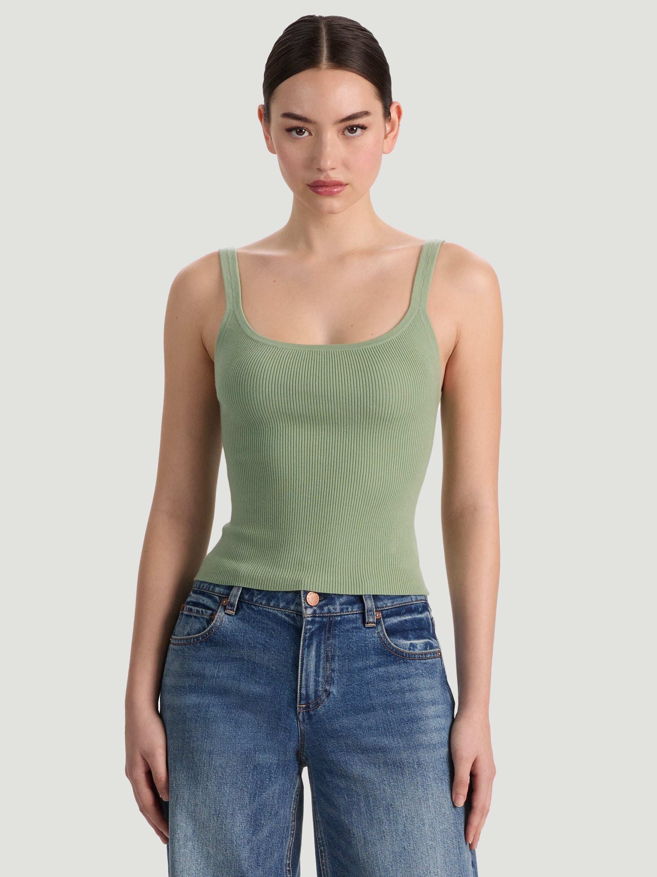 SHANA RIBBED TANK-ALICE + OLIVIA