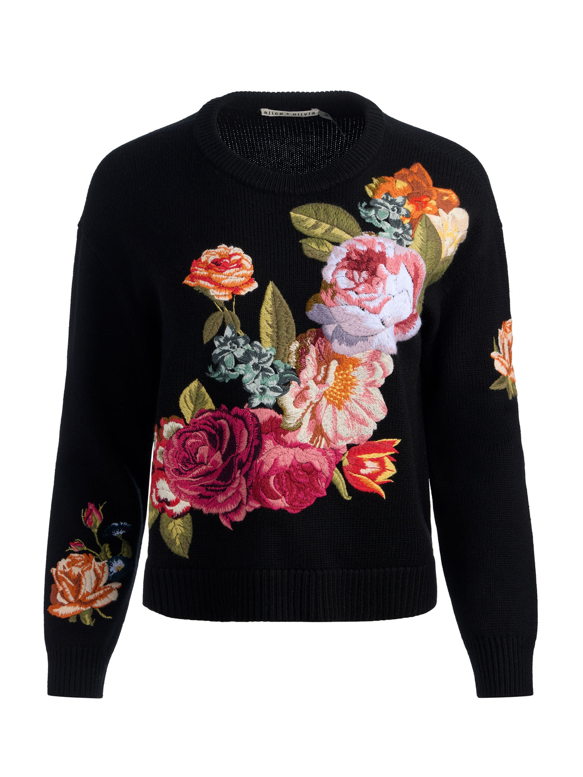 BELVA FLORAL JACQUARD CREWNECK-ALICE + OLIVIA