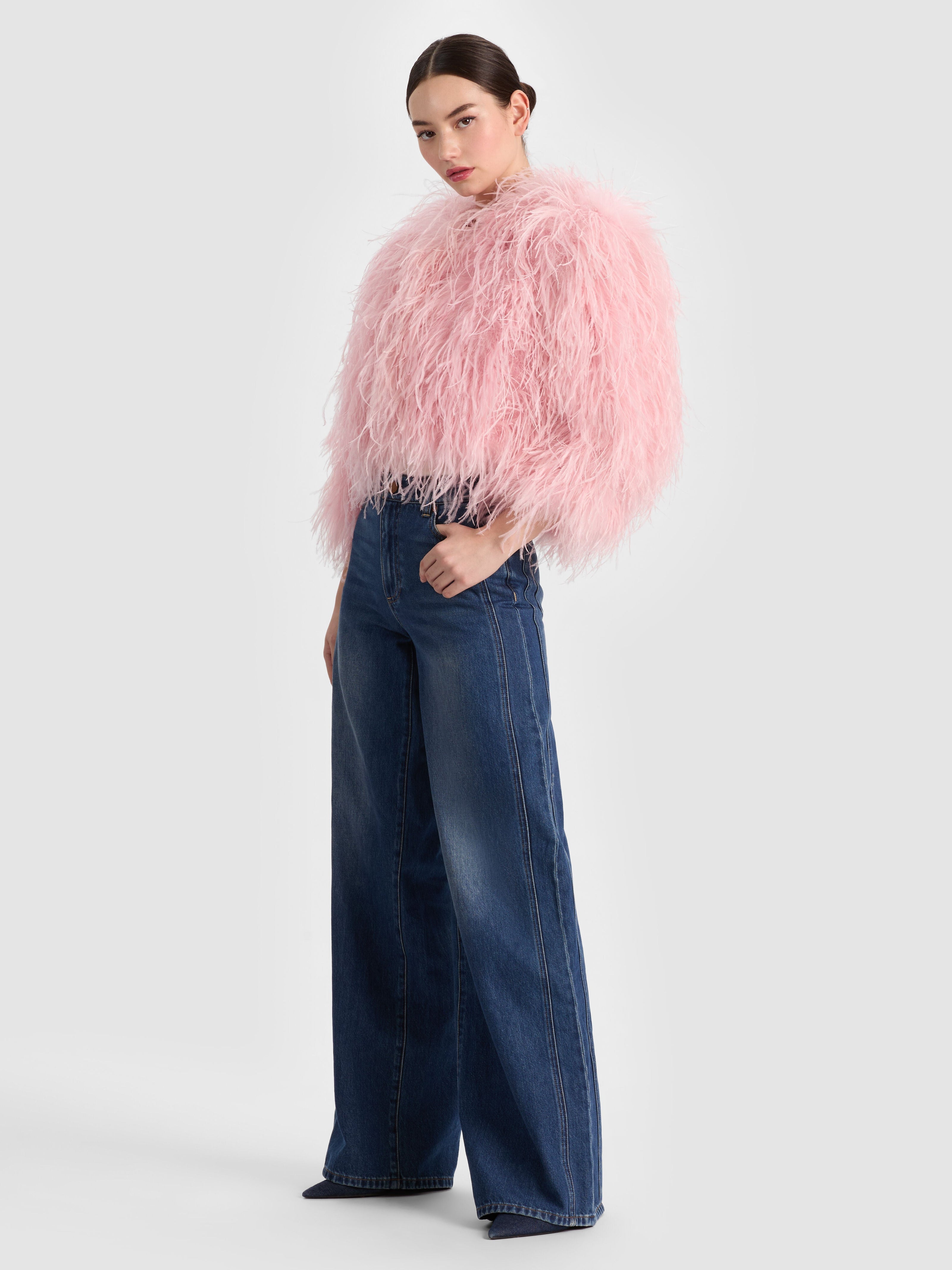 KIDMAN FEATHERED JACKET-ALICE + OLIVIA