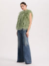 CHANDA FEATHERED VEST-ALICE + OLIVIA