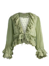 TENNEY EMBR RUFFLE TOP-ALICE + OLIVIA