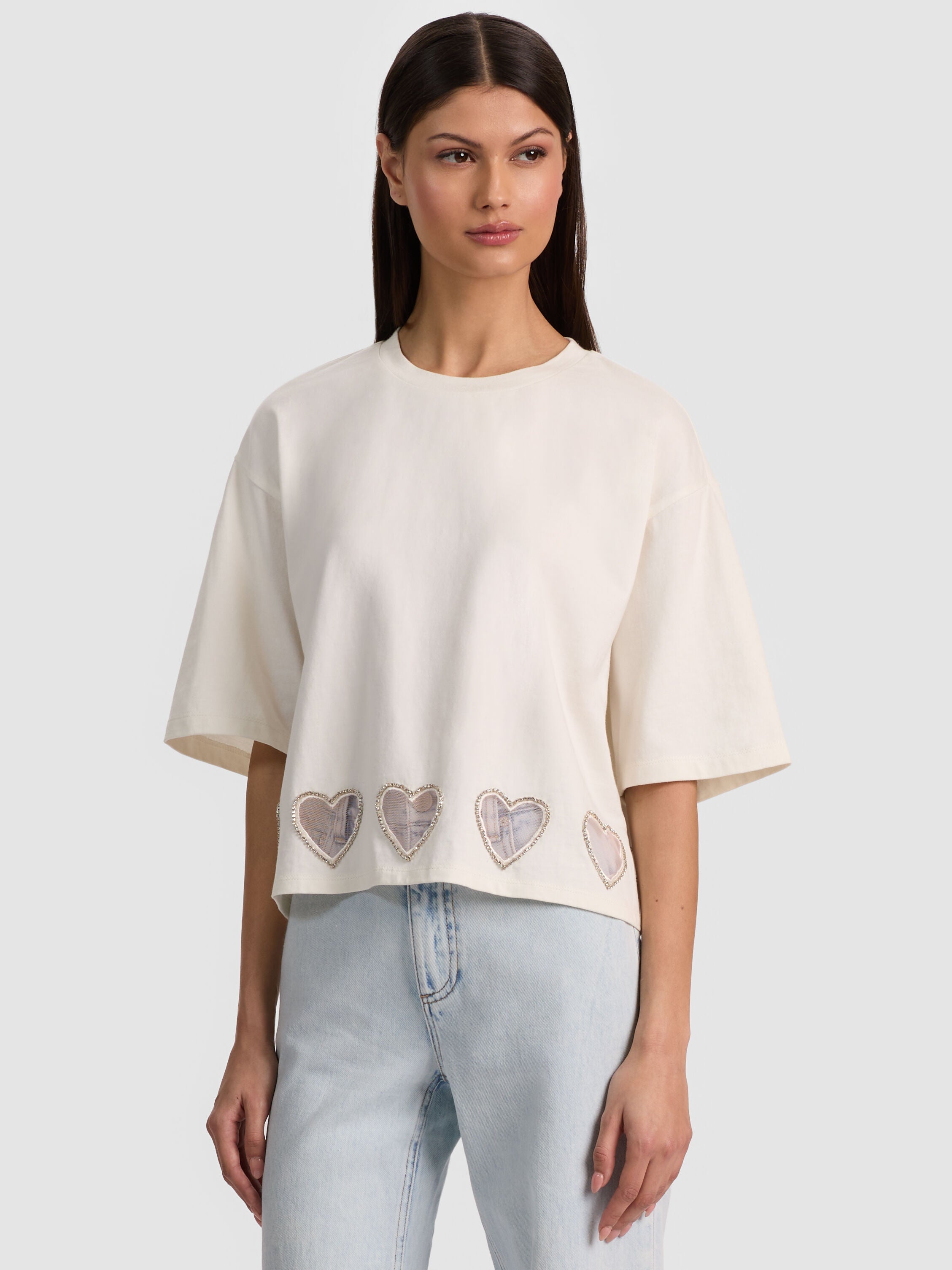 EVAN HEART CUTOUT TEE-ALICE + OLIVIA
