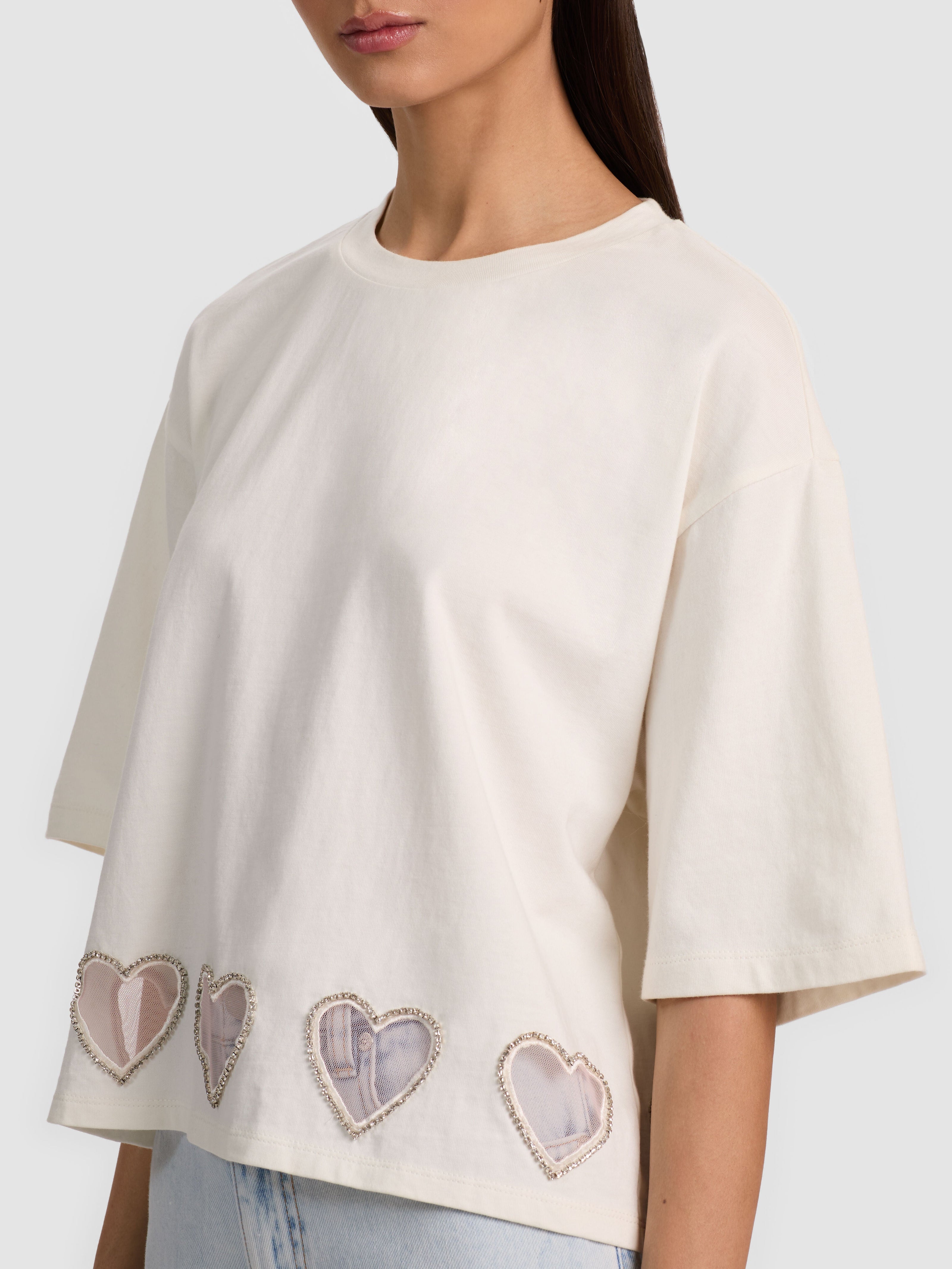 EVAN HEART CUTOUT TEE-ALICE + OLIVIA