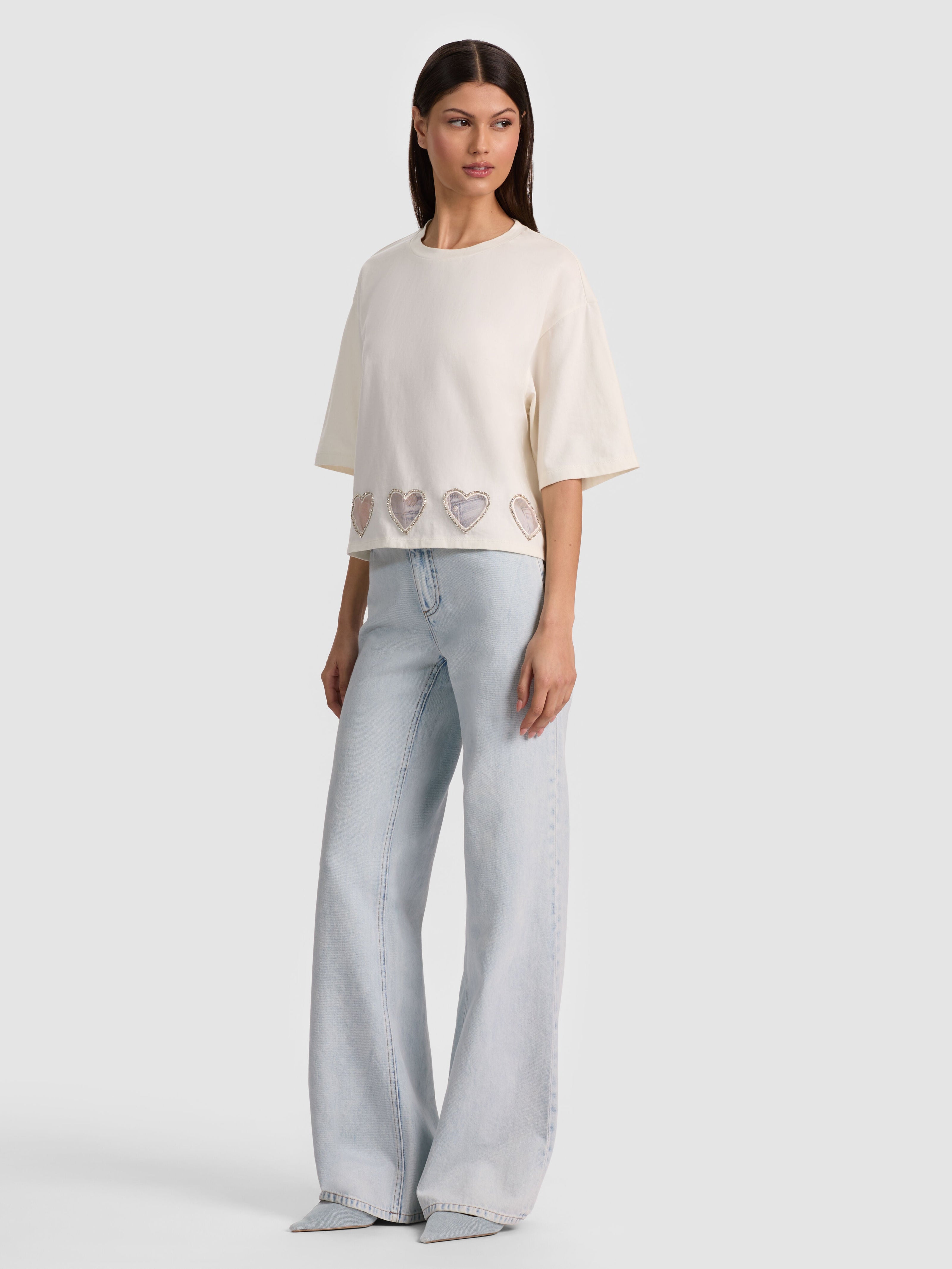 EVAN HEART CUTOUT TEE-ALICE + OLIVIA