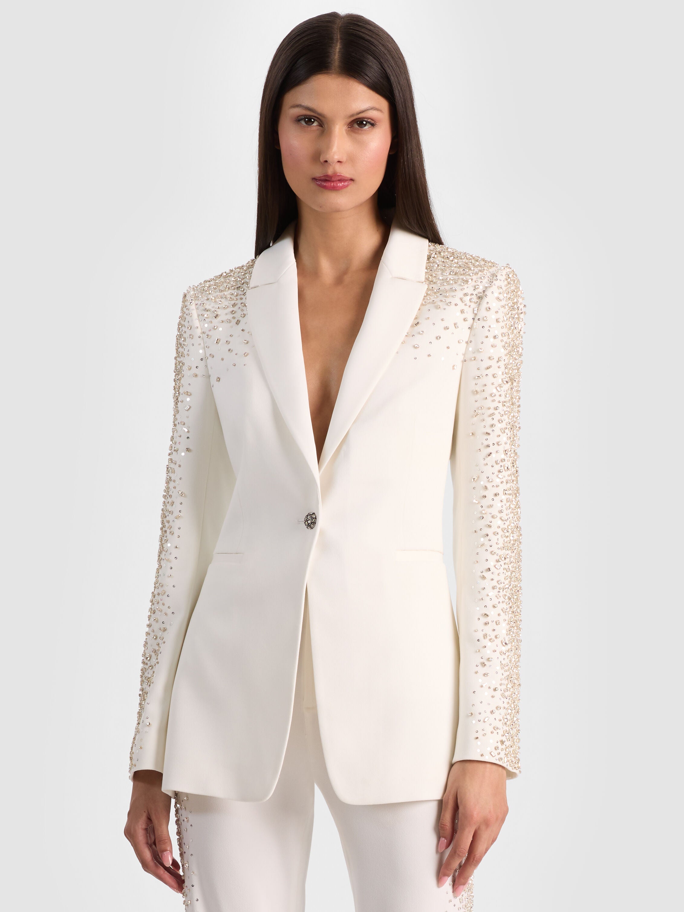 BREANN EMBELLISHED FITTED BLAZER-ALICE + OLIVIA