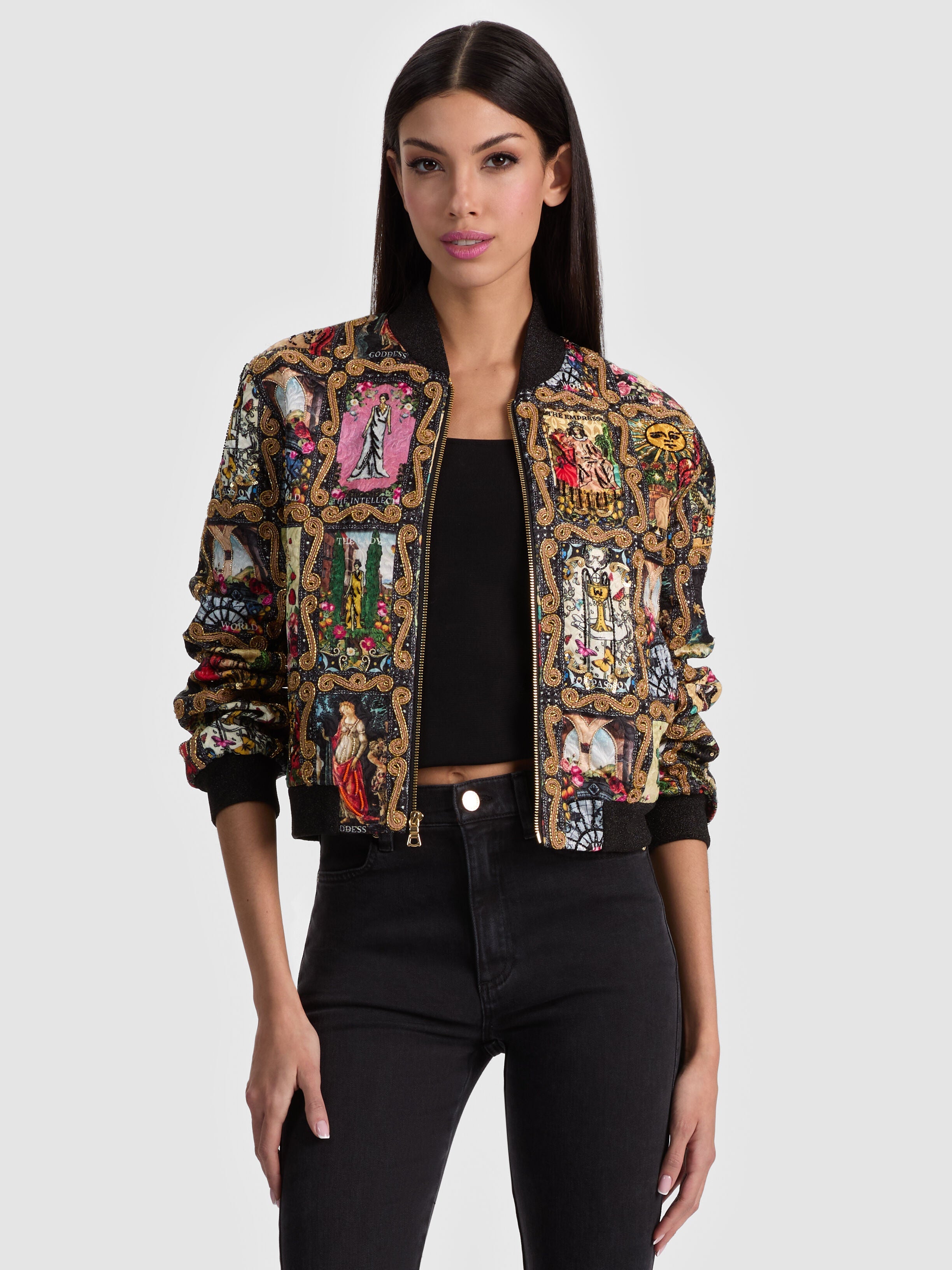 ASHER EMBELLISHED VARSITY JACKET-ALICE + OLIVIA