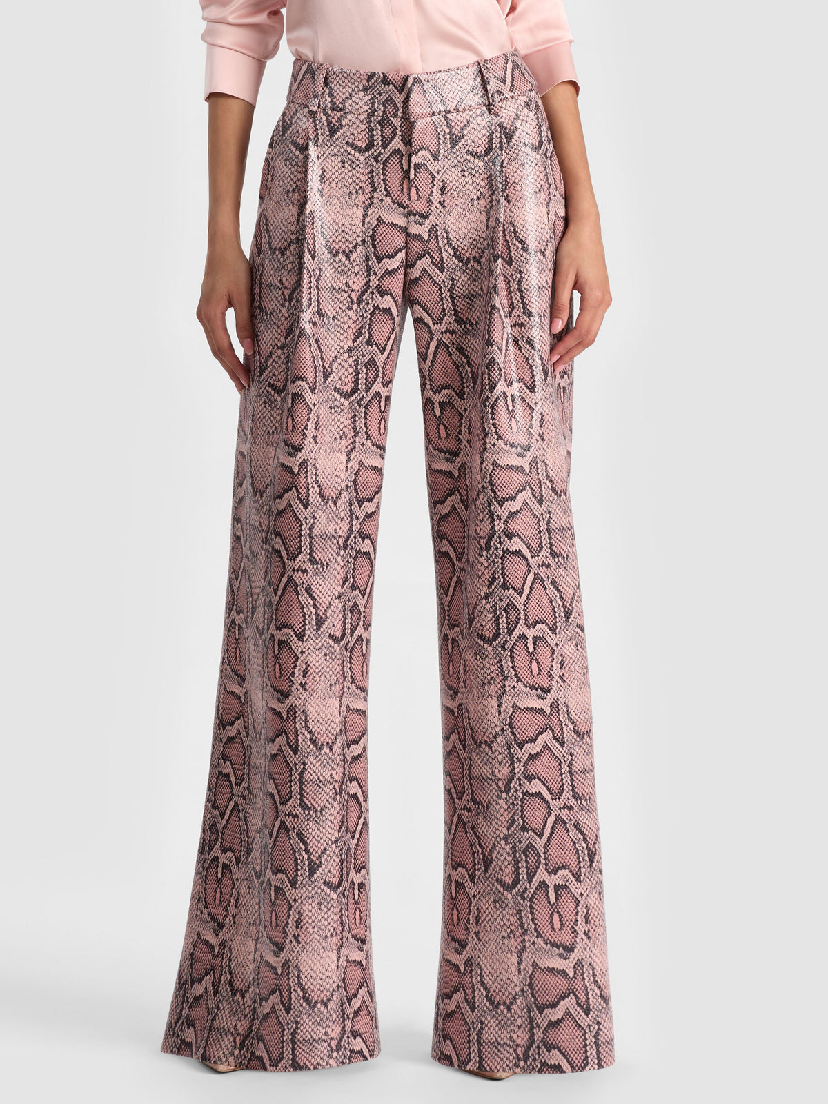 ERIC VEGAN SNAKESKIN PANT - ENGLISH ROSE/BLACK SNAKE