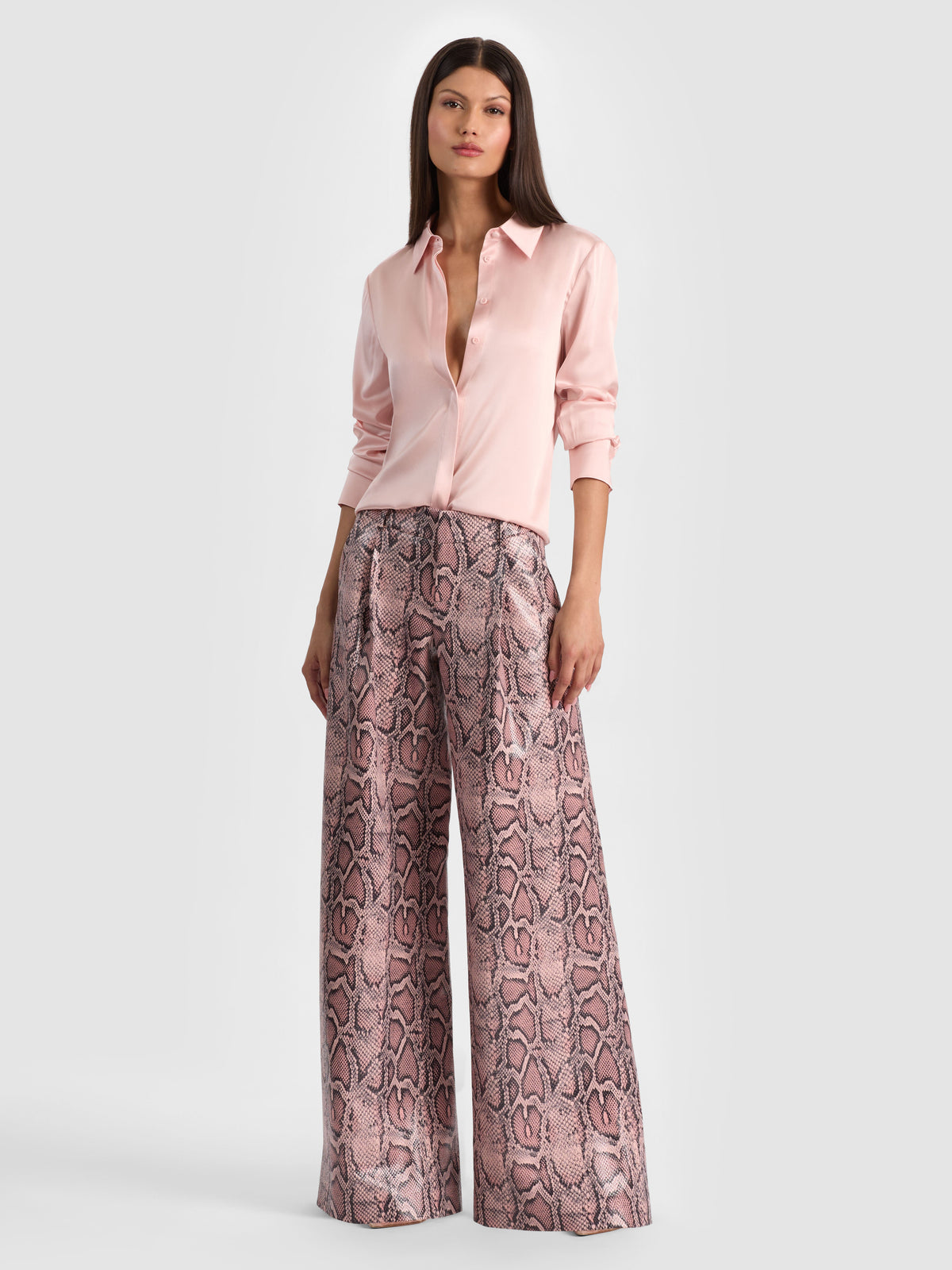 ERIC VEGAN SNAKESKIN PANT-ALICE + OLIVIA