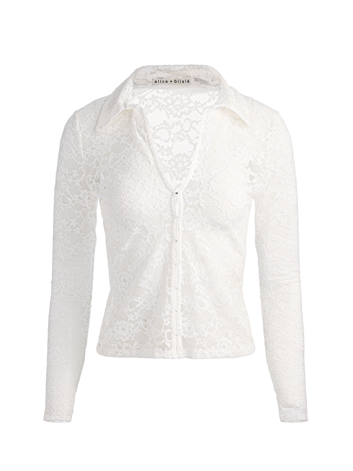 KARA LACE BUTTON DOWN - OFF WHITE
