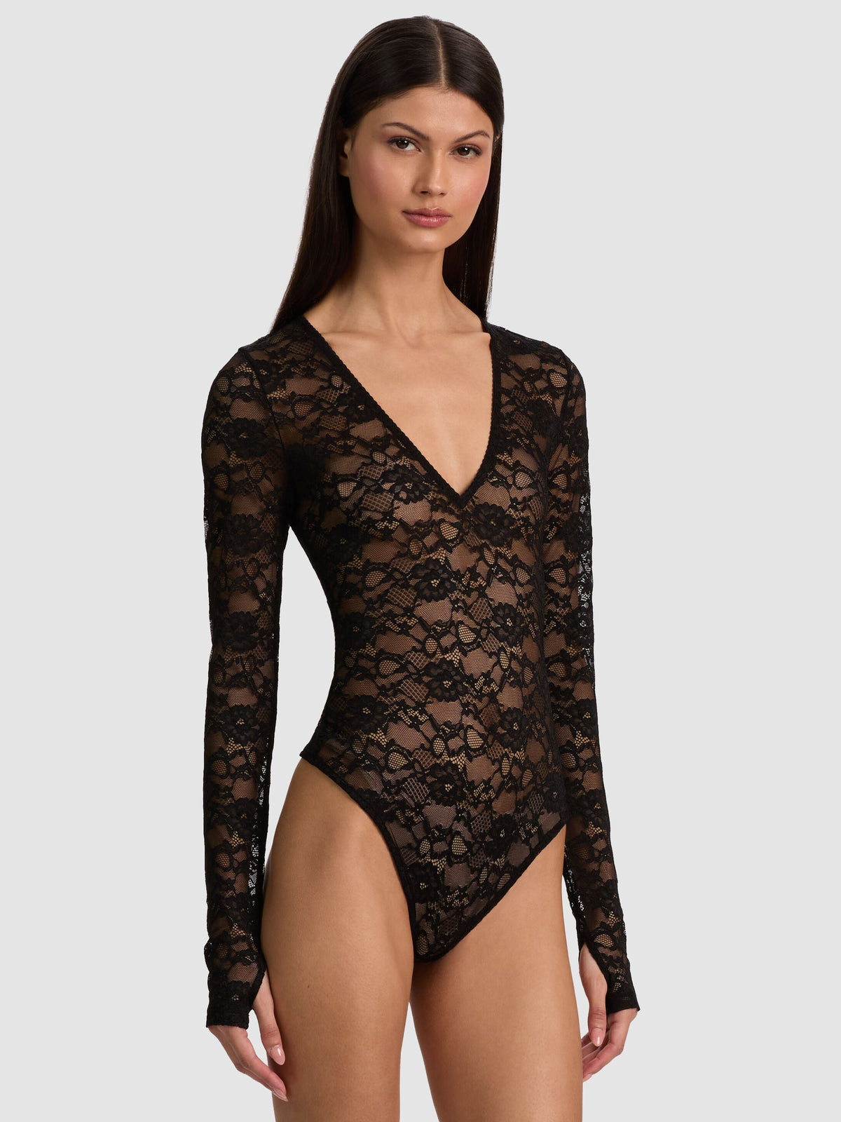 TEAGAN LACE BODYSUIT - BLACK