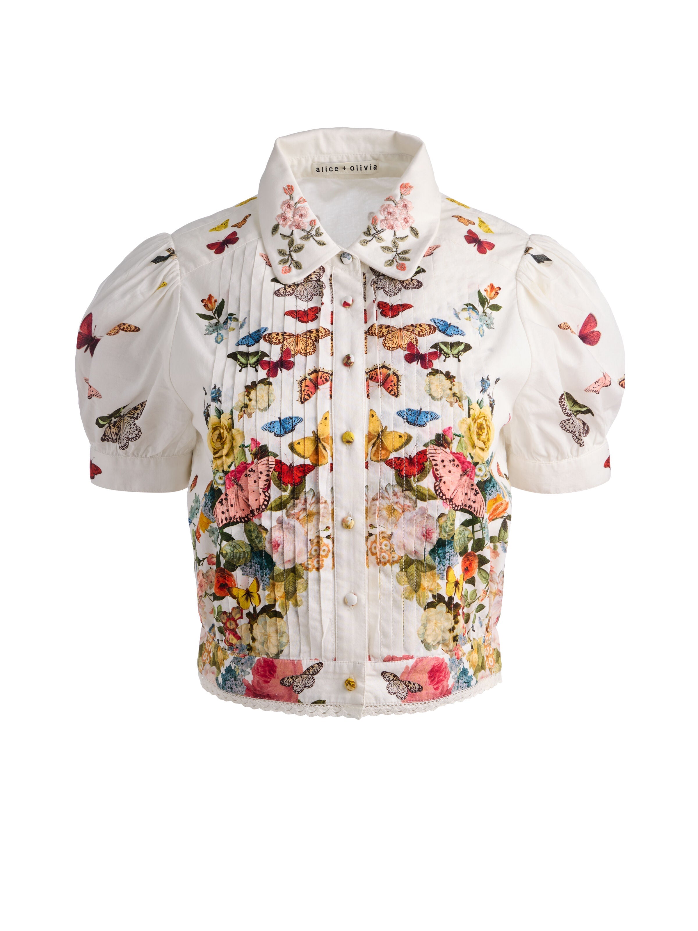 ROSIE CROPPED BUTTON DOWN-ALICE + OLIVIA