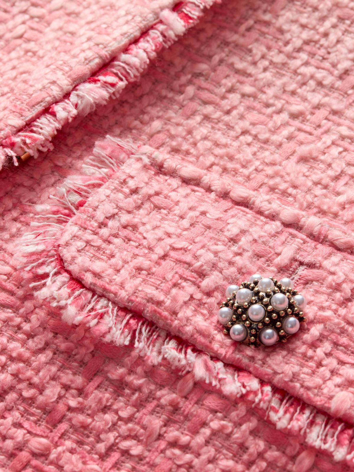 DUMONT EMBELLISHED TWEED JACKET - ASCENDANT OMBRE ENGLISH ROSE
