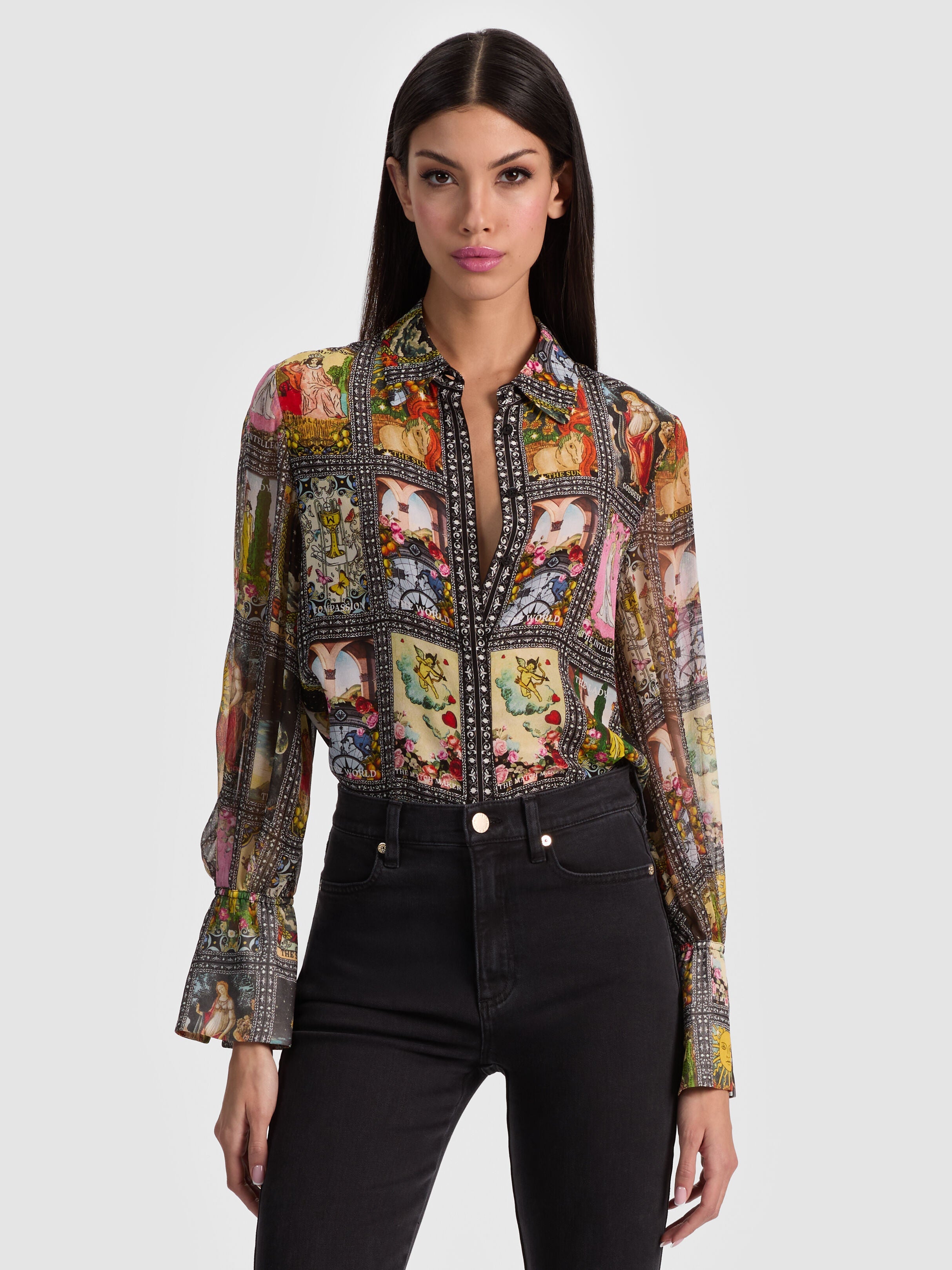 WAN SILK BLOUSE-ALICE + OLIVIA