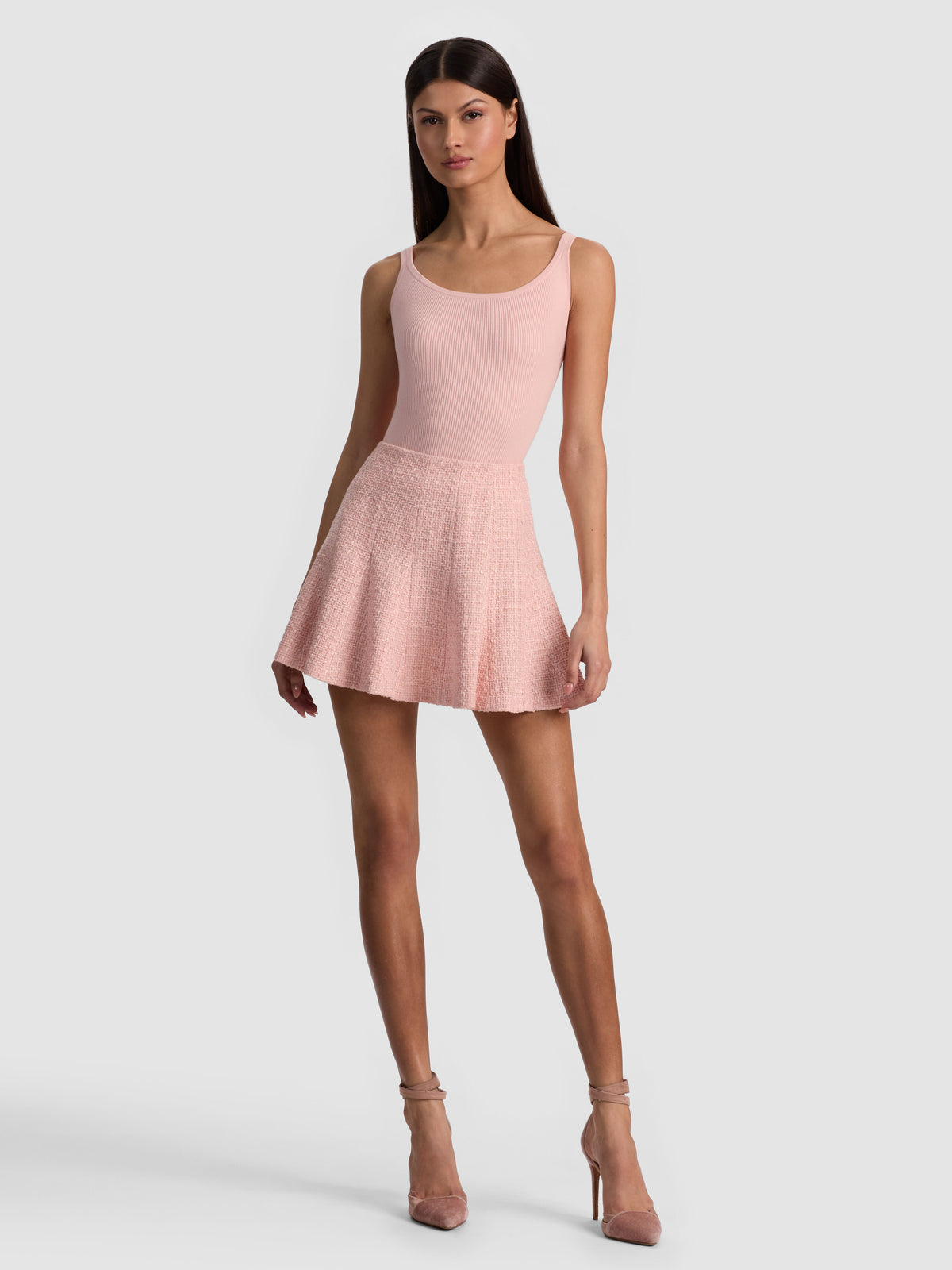 ZONA TWEED MINI SKIRT - ENGLISH ROSE