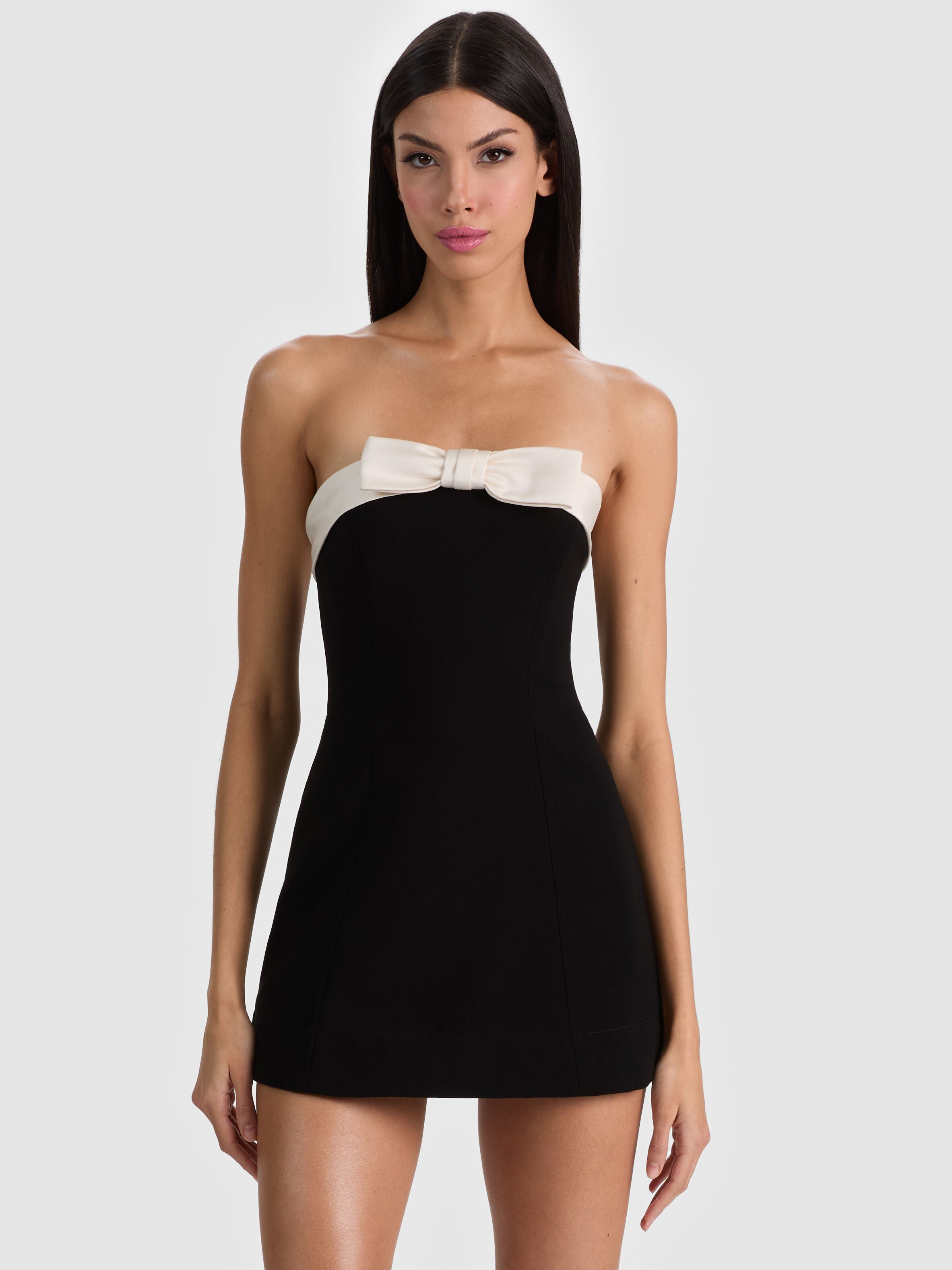 KATYA SCULPTED BOW ROMPER-ALICE + OLIVIA
