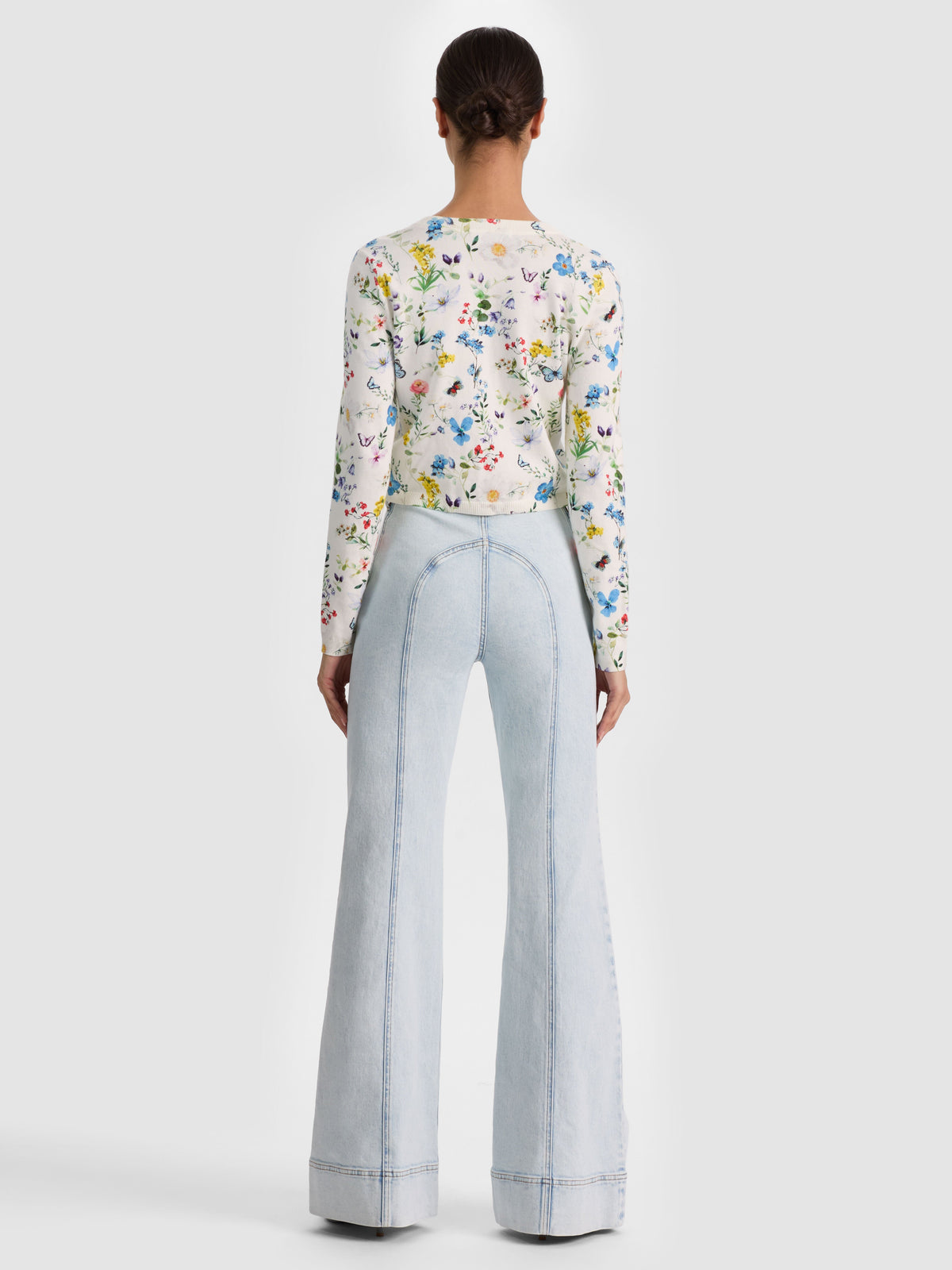 CARSON PRINTED CARDIGAN-TWISTING VINES OFF WHITE-ALICE + OLIVIA