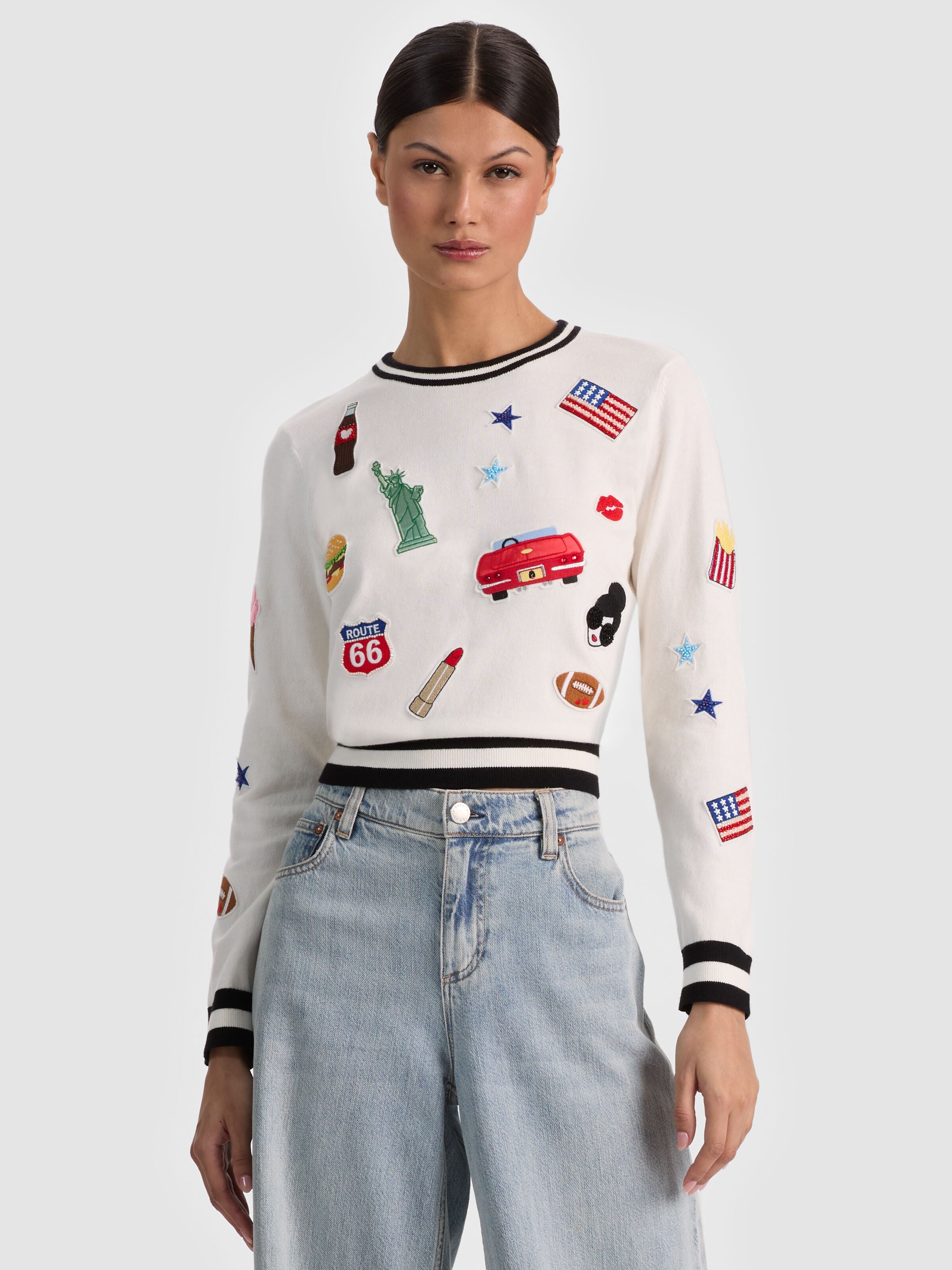 CAROLANN AMERICANA SHRUNKEN PULLOVER-ALICE + OLIVIA