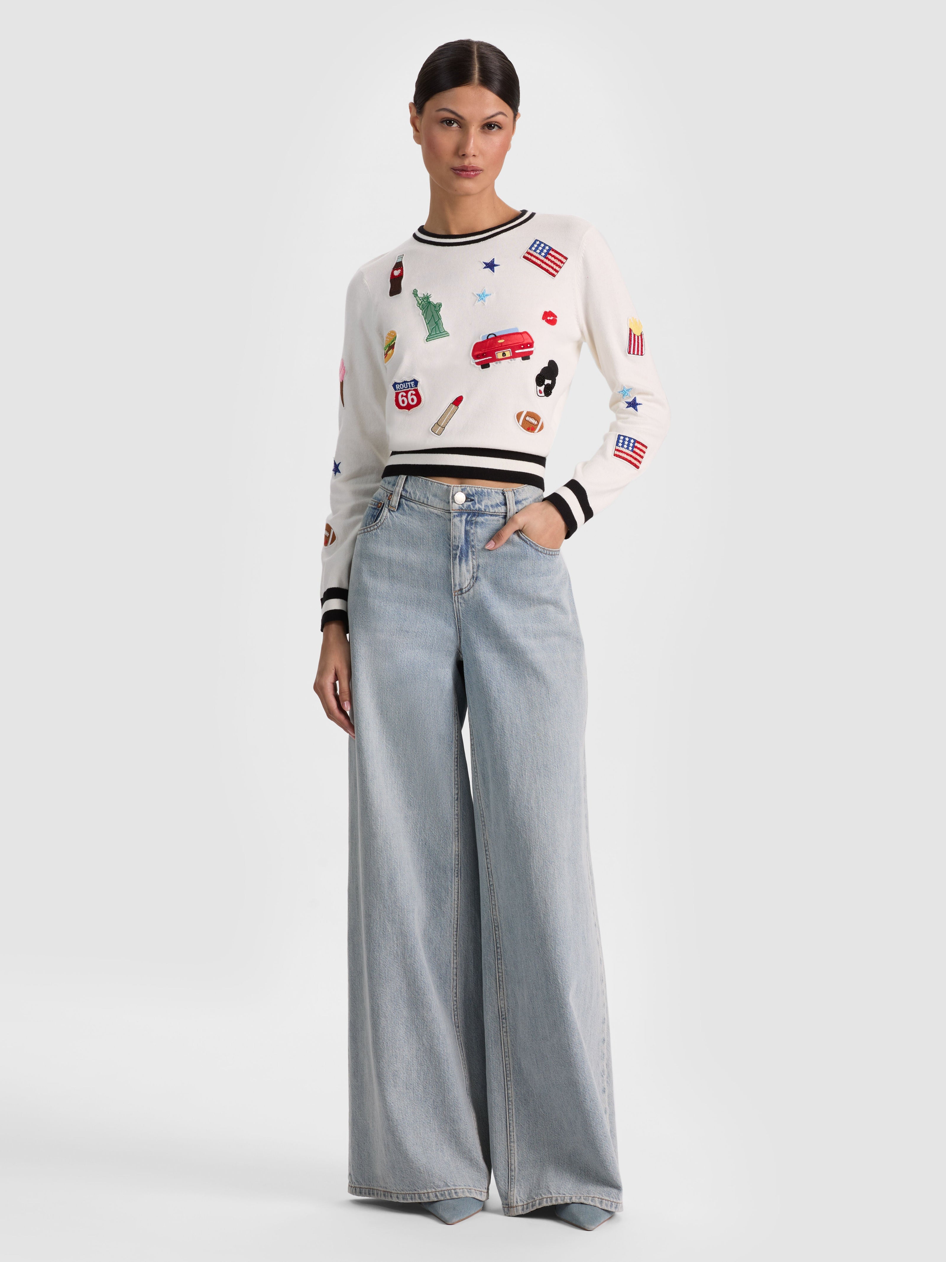 CAROLANN AMERICANA SHRUNKEN PULLOVER-ALICE + OLIVIA