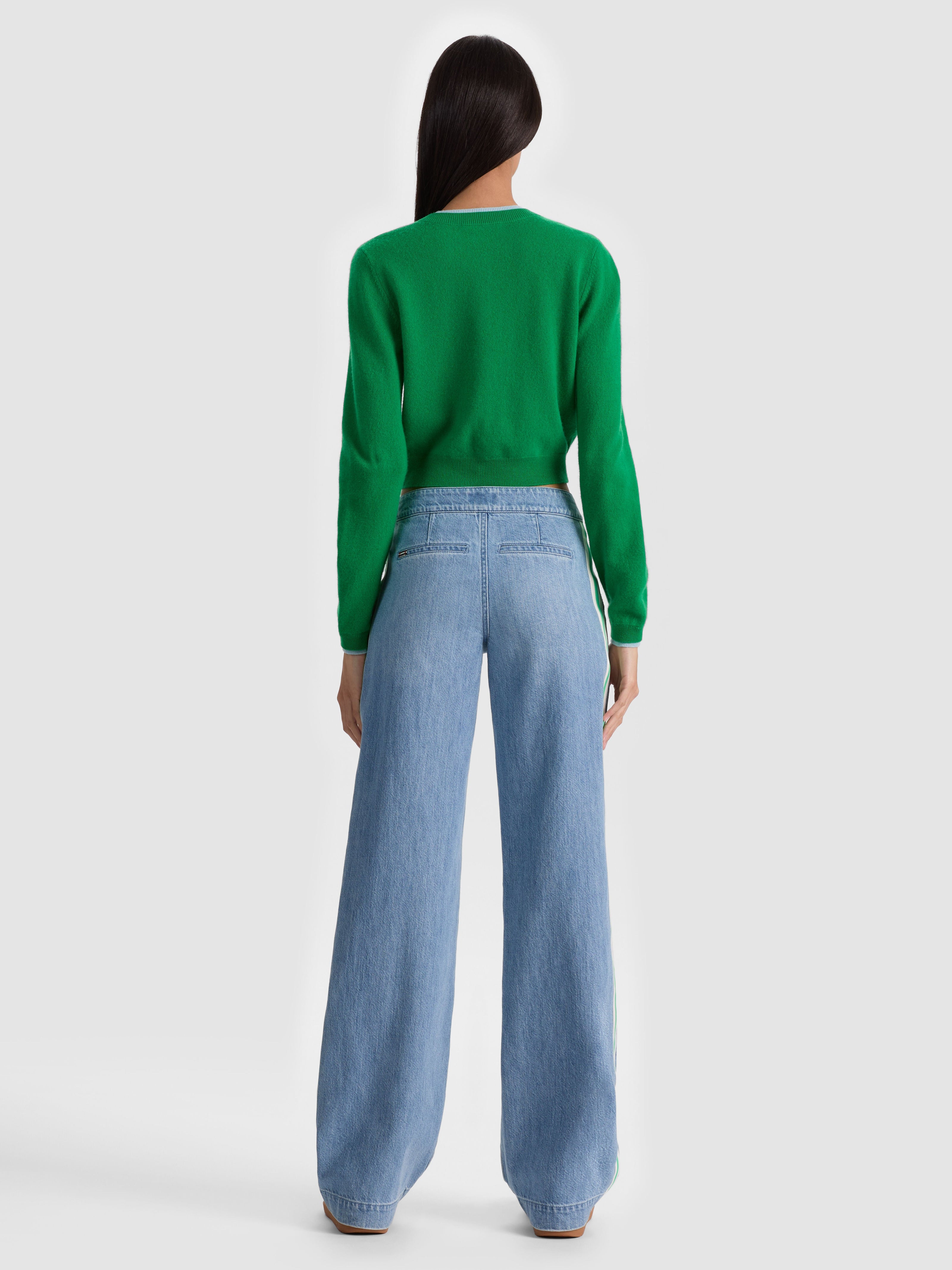 DOLLIE TWO TONE CASHMERE CARDIGAN-ALICE + OLIVIA