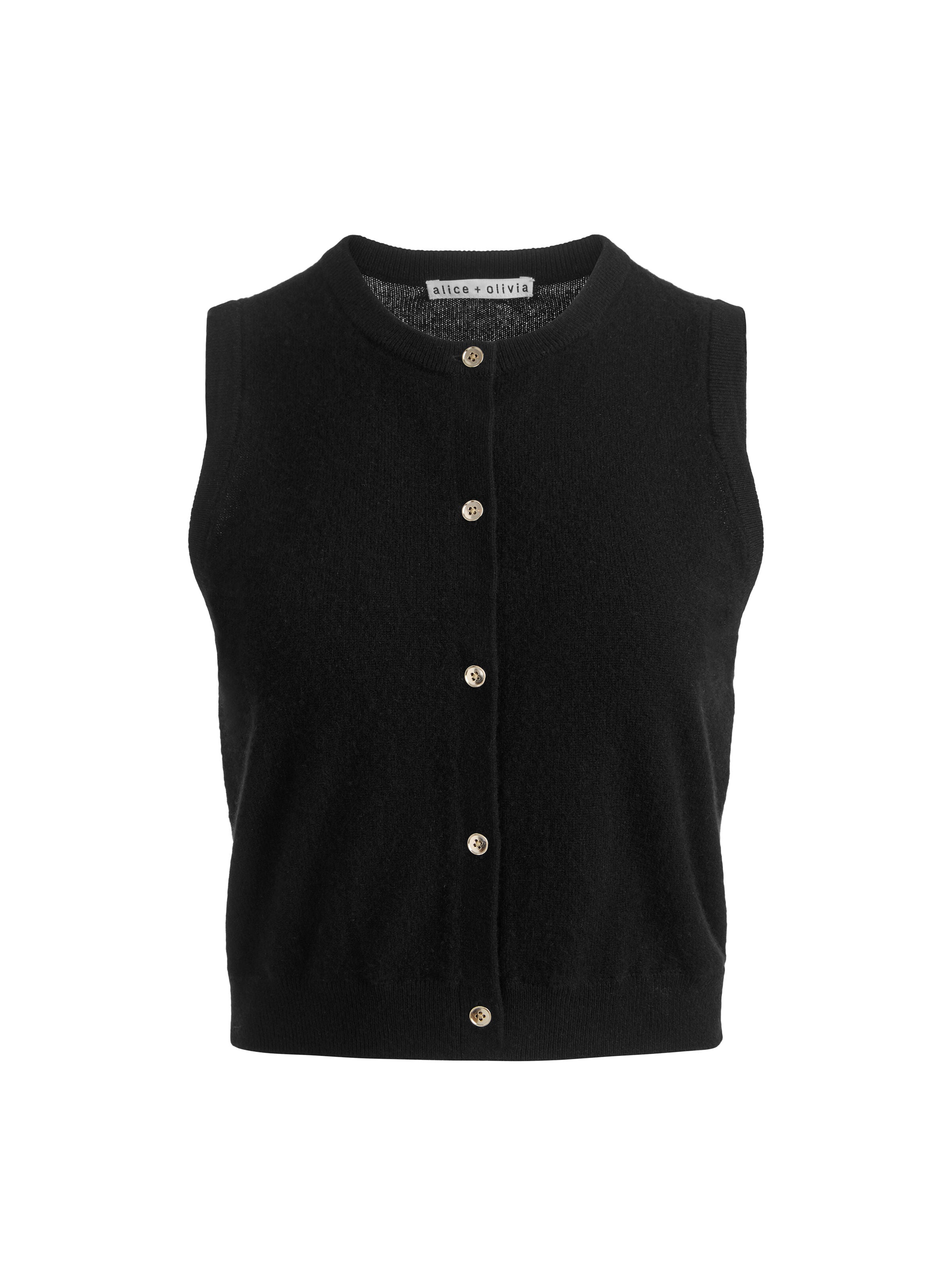 LOLY BUTTON FRONT CASHMERE VEST-ALICE + OLIVIA