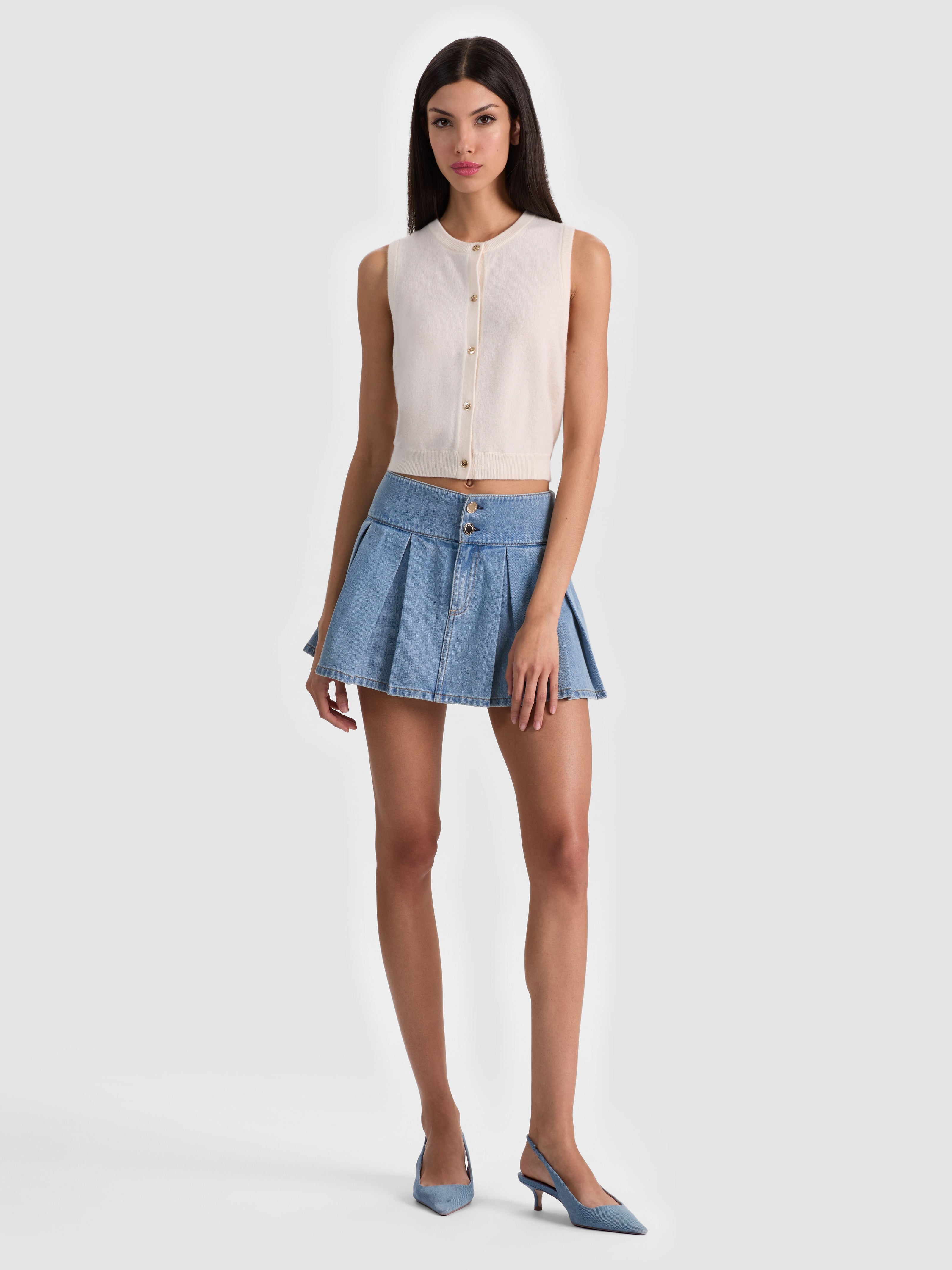 LOLY BUTTON FRONT CASHMERE VEST-ALICE + OLIVIA