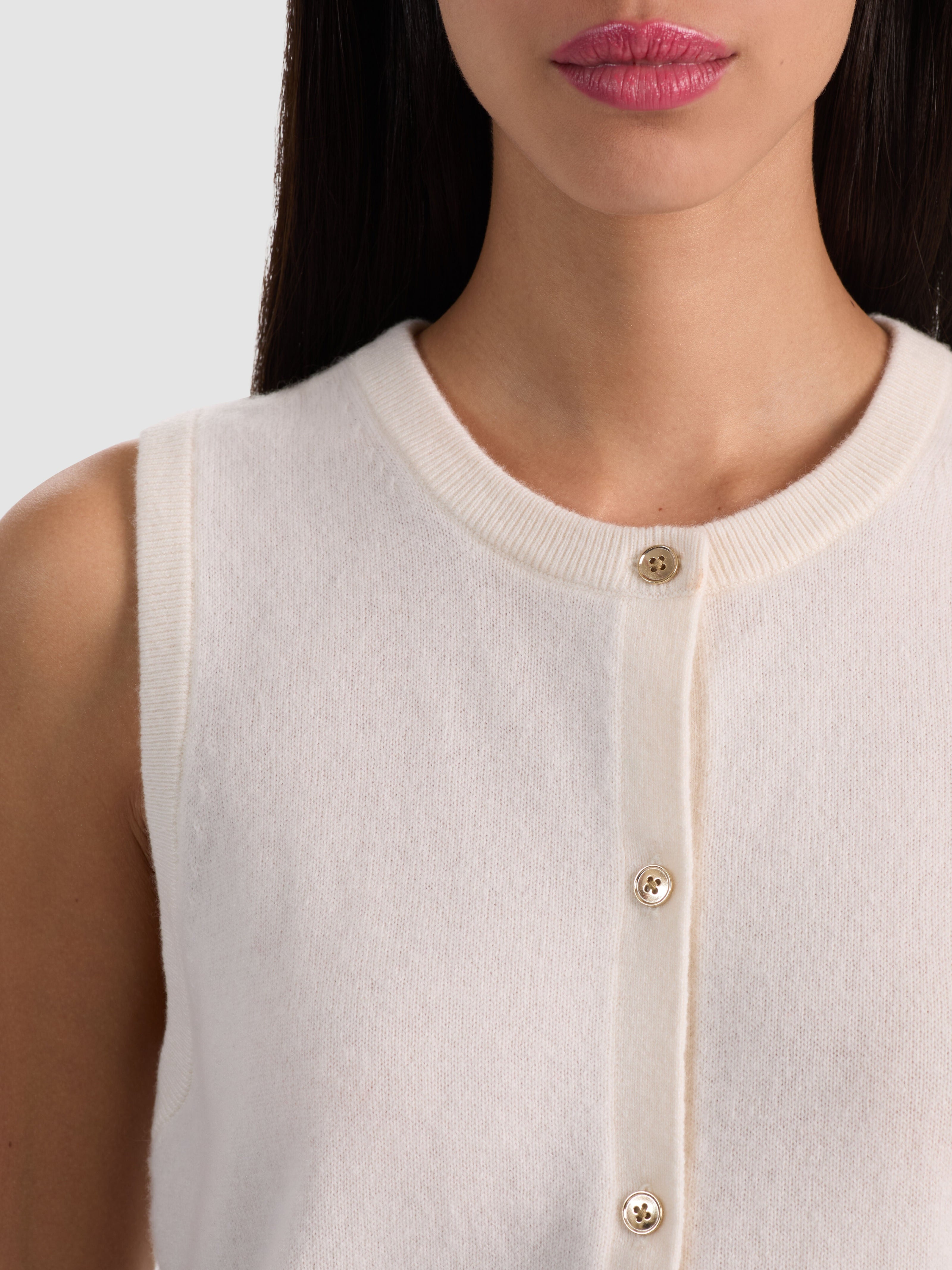 LOLY BUTTON FRONT CASHMERE VEST-ALICE + OLIVIA