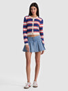 DOLLIE STRIPED CABLE CARDIGAN-ALICE + OLIVIA